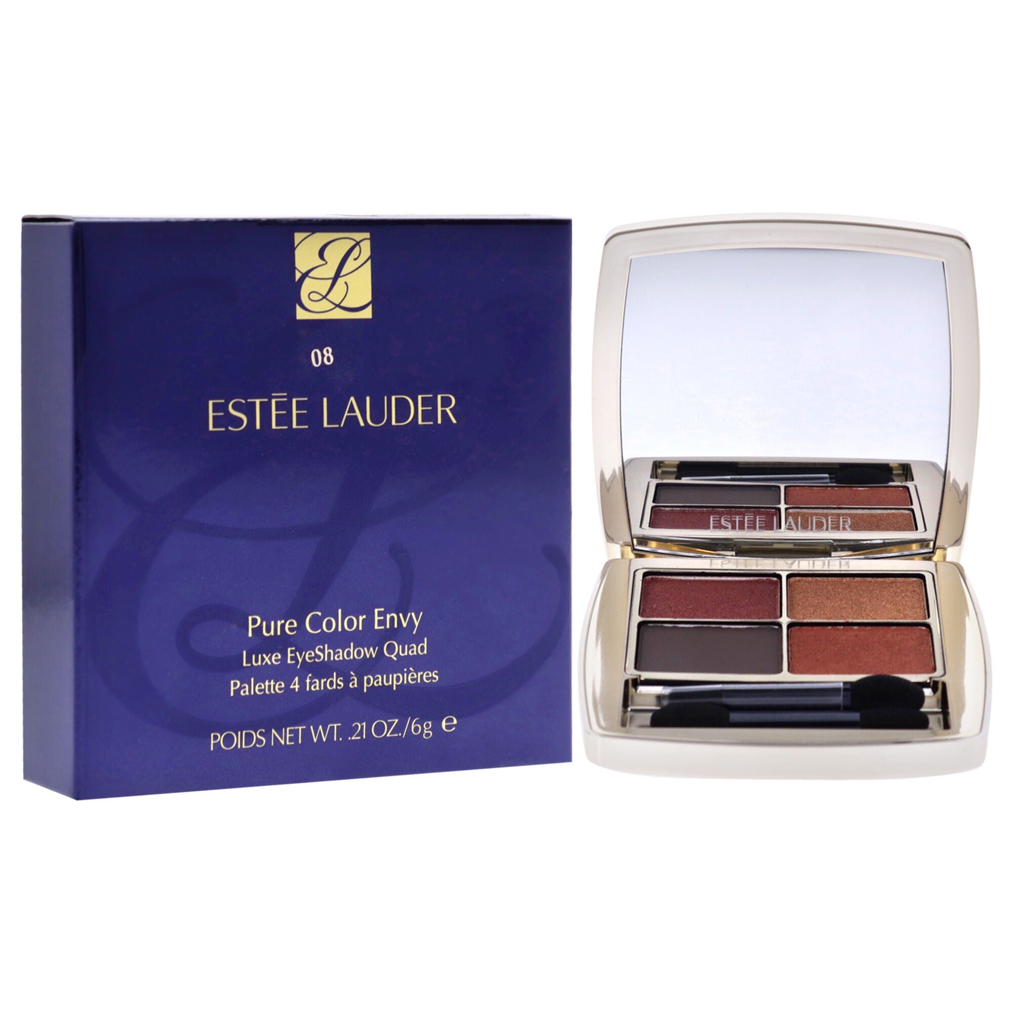 Pure Color Envy Luxe Eyeshadow Quad - 08 Wild Earth by Estee Lauder for Women - 0.21 oz Eye Shadow, See Description, alternate image number 2