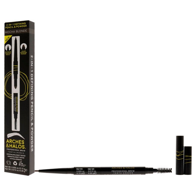 2-in-1 Defining Eyebrow Pencil and Powder - Mocha Blonde by Arches and Halos for Women - 0.017 oz Makeup, NA, alternate image number null