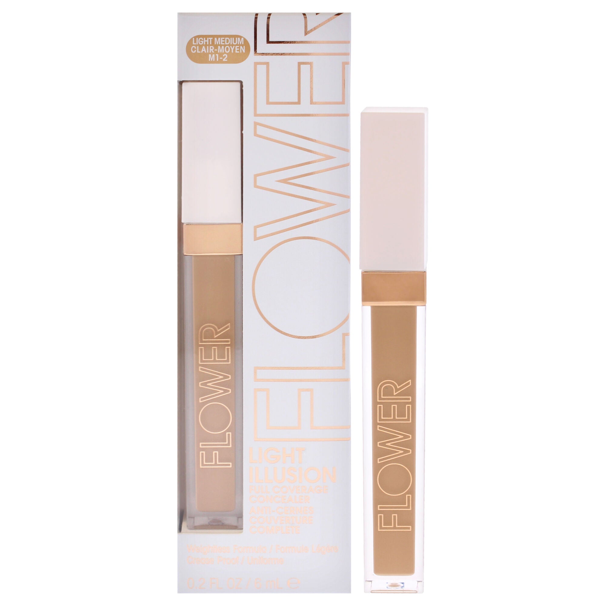 Light Illusion Full Coverage Concealer - M1-2 Light Medium by Flower Beauty for Women - 0.2 oz Concealer, Brown, hi-res image number 0