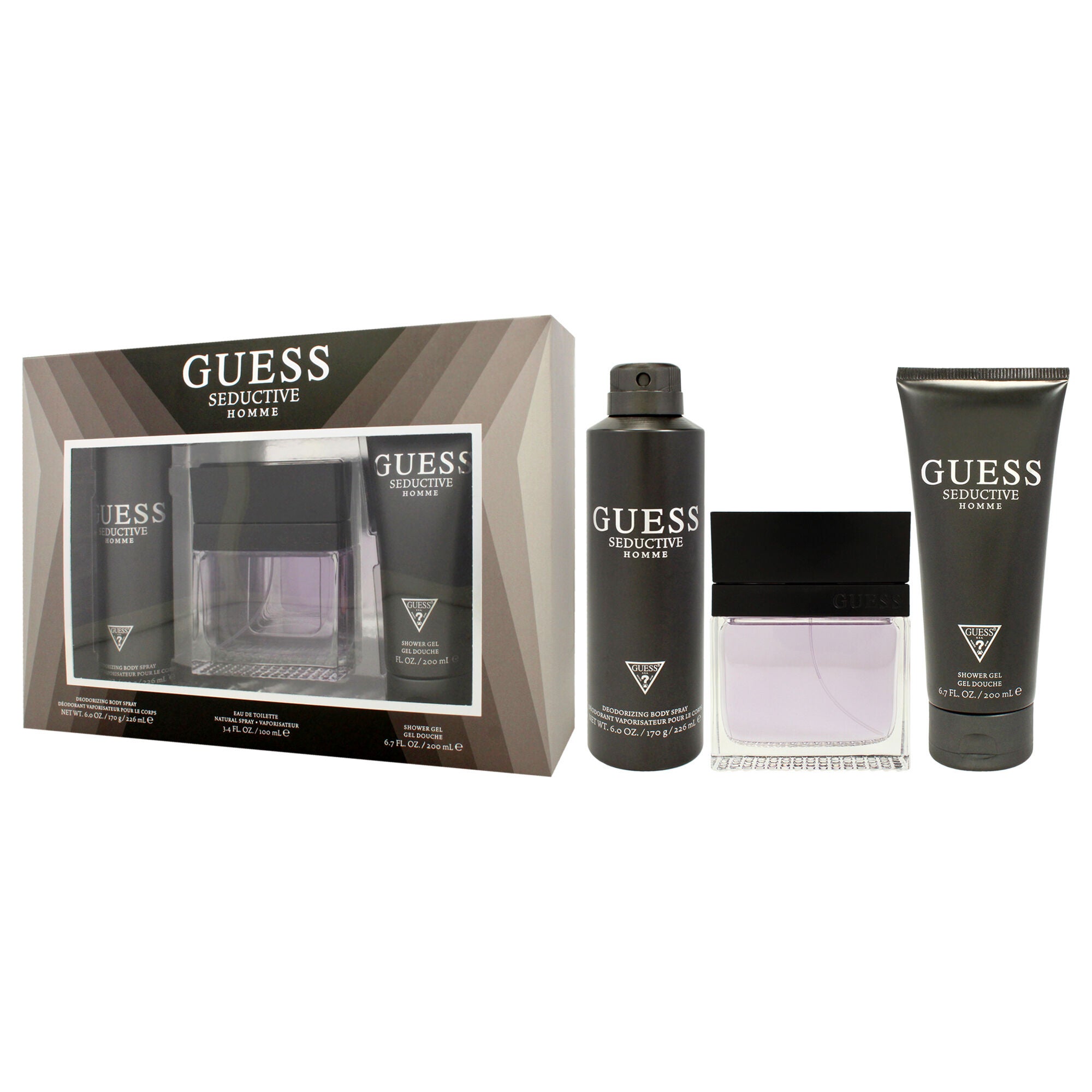 Seductive by Guess for Men - 3 Pc Gift Set 3.4oz EDT Spray, 6oz Deodorizing Body Spray, 6.7oz Shower Gel, See Description, alternate image number 3