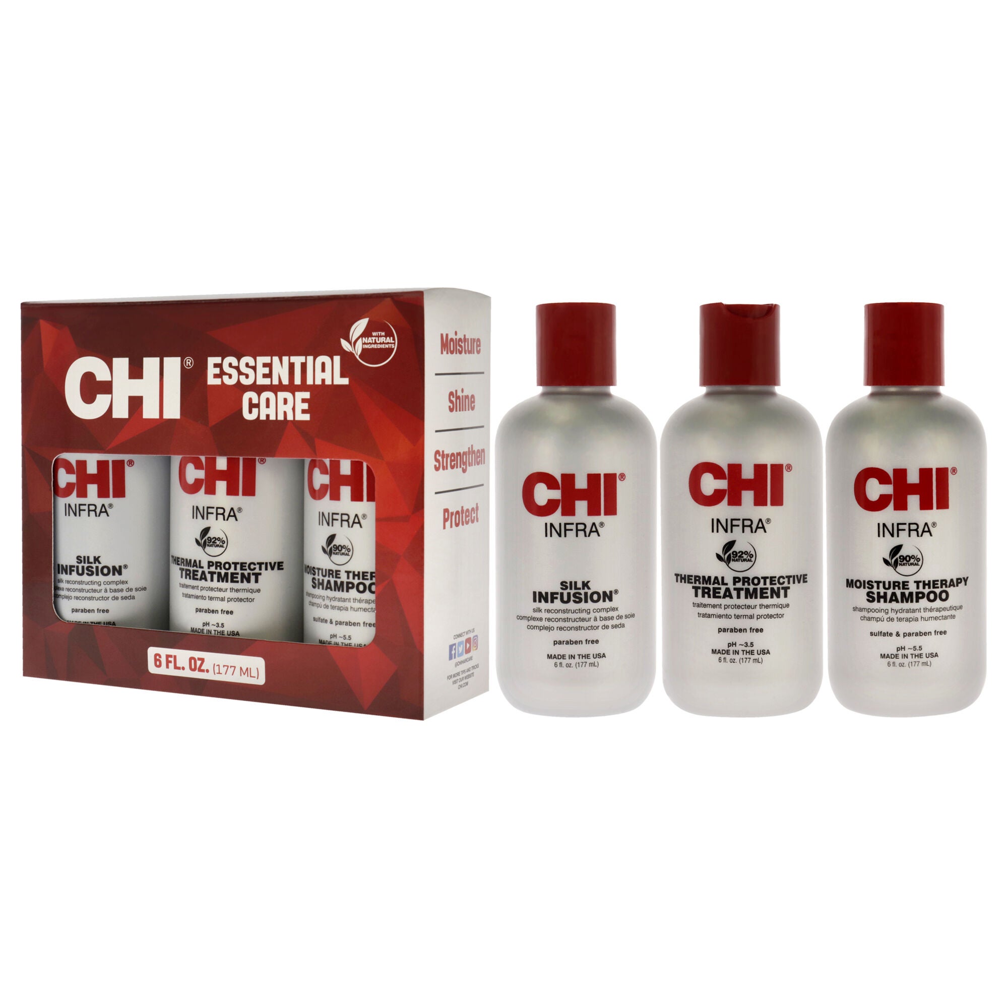 CHI Infra Trio Kit by CHI for Unisex - 3 Pc 6oz CHI Silk Infusion, 6oz CHI Infra Shampoo, 6oz CHI Infra Treatment, , alternate image number 4
