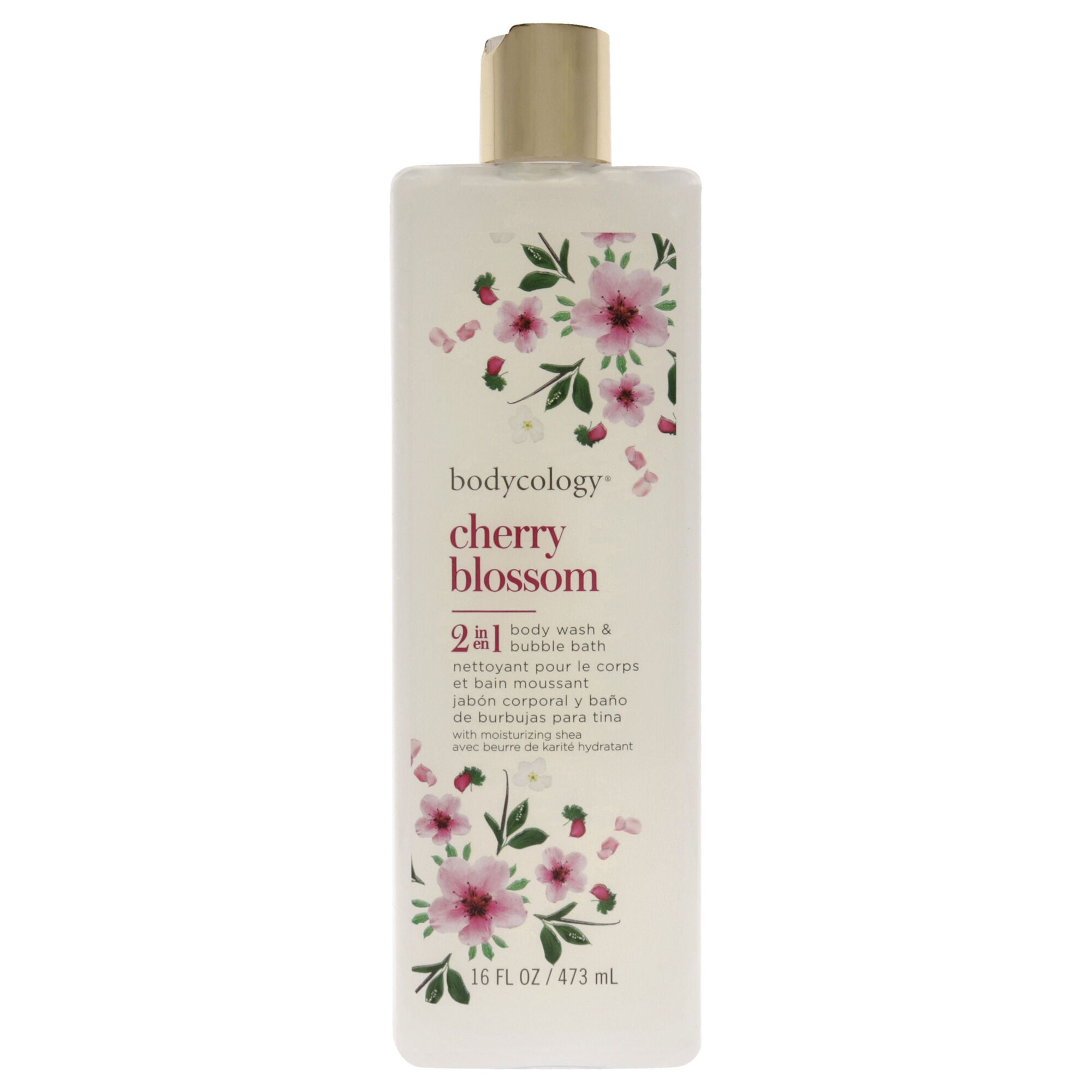 2 in 1 Body Wash and Bubble Bath - Cherry Blossom by Bodycology for Women - 16 oz Body Wash, White, hi-res image number 0