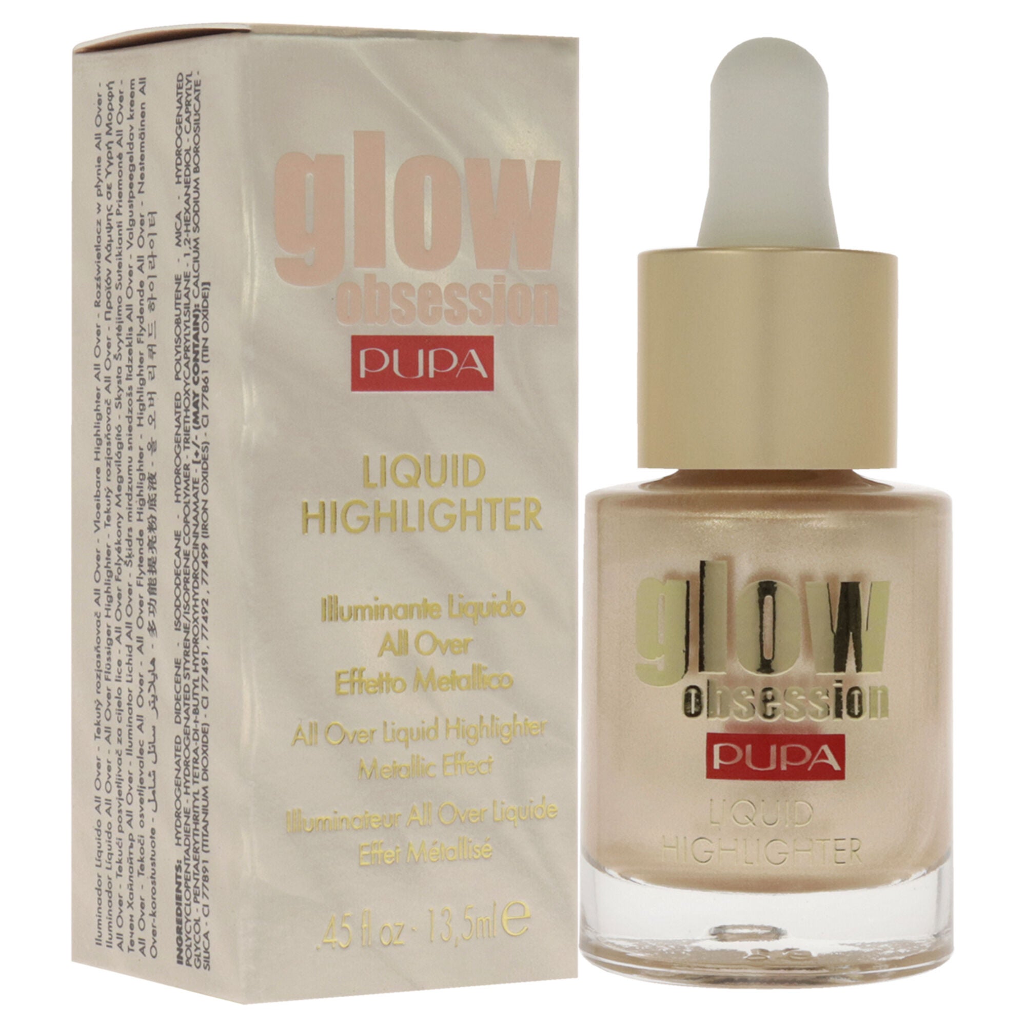 Glow Obession Liquid Highlighter - 002 Moon Light by Pupa Milano for Women - 0.45 oz Highlighter, See Description, alternate image number 1