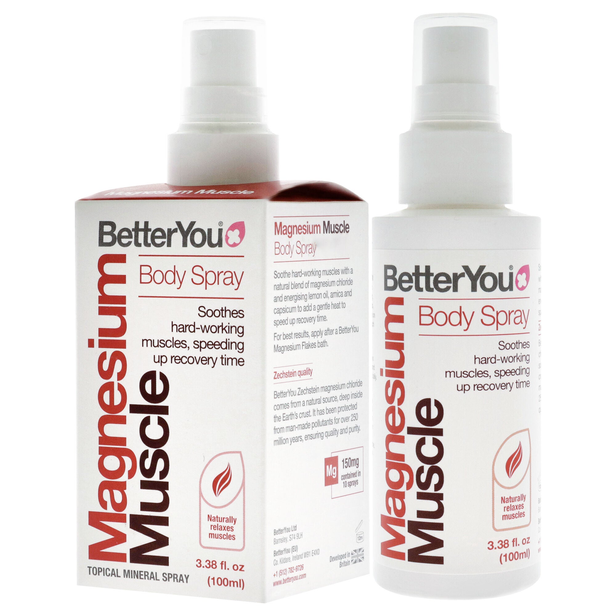 Magnesium Muscle Body Spray by BetterYou for Unisex - 3.38 oz Body Spray, See Description, alternate image number 2