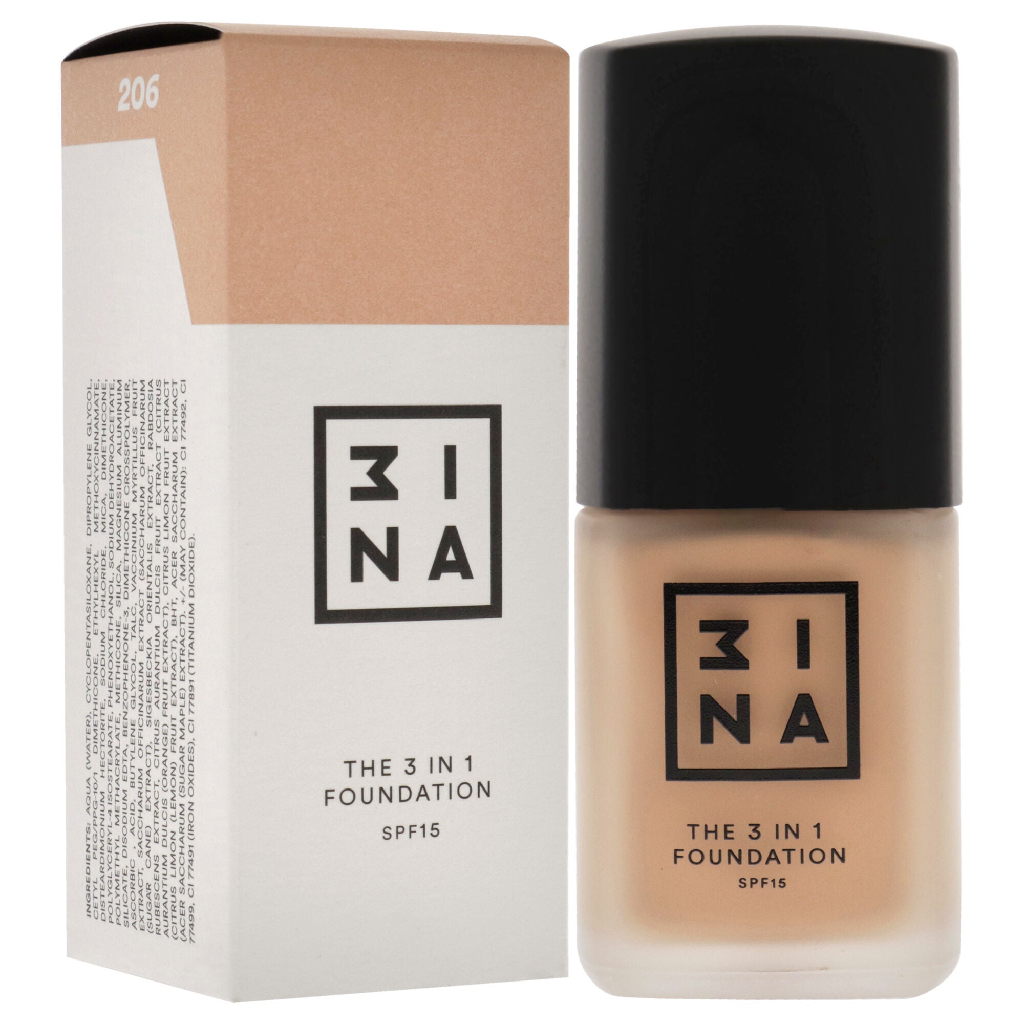 The 3-In-1 Foundation SPF 15 - 206 by 3INA for Women - 1.01 oz Foundation, , alternate image number 6