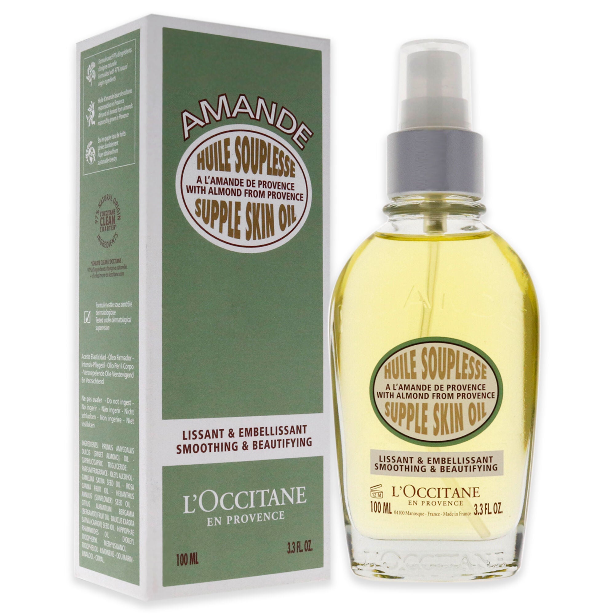 Almond Supple Skin Oil by LOccitane for Unisex - 3.4 oz Body Oil, See Description, alternate image number 2