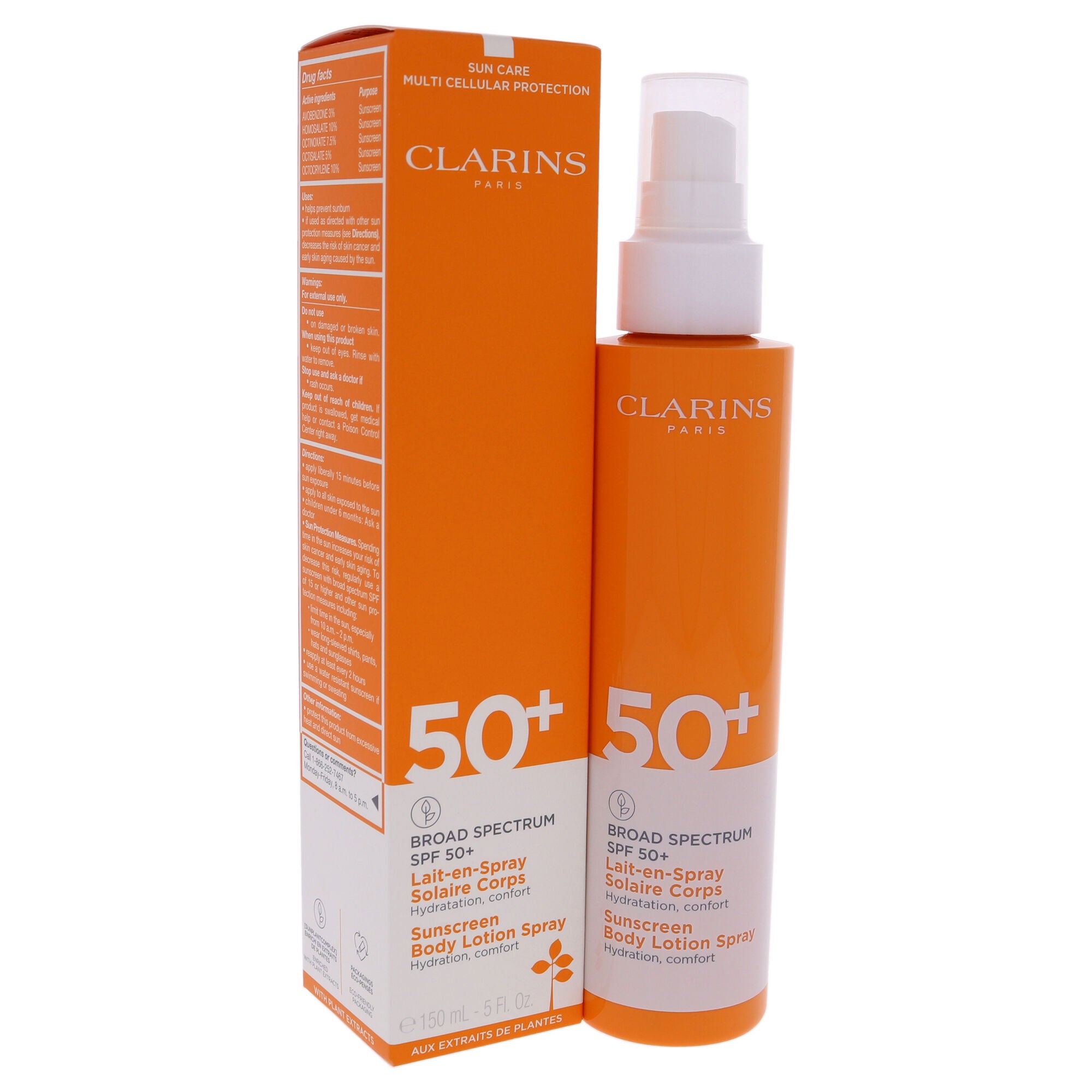 Sunscreen Body Lotion Spray SPF 50 Plus by Clarins for Unisex - 5 oz Sunscreen, See Description, alternate image number 2