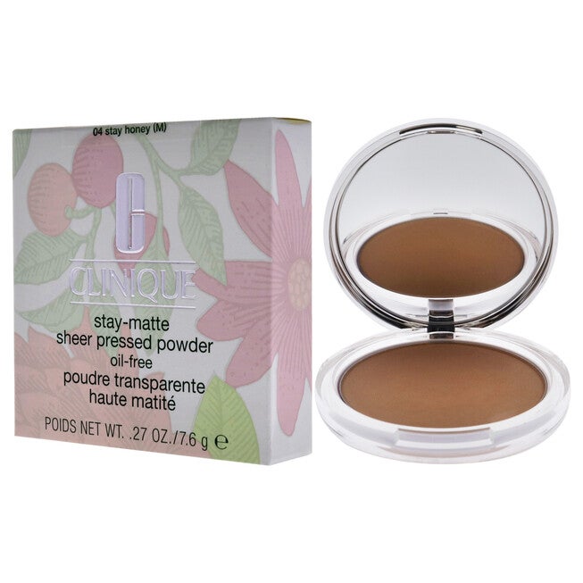 Stay-Matte Sheer Pressed Powder - 04 Stay Honey M - Dry Combination To Oily by Clinique for Women - 0.27 oz Powder, , alternate image number null