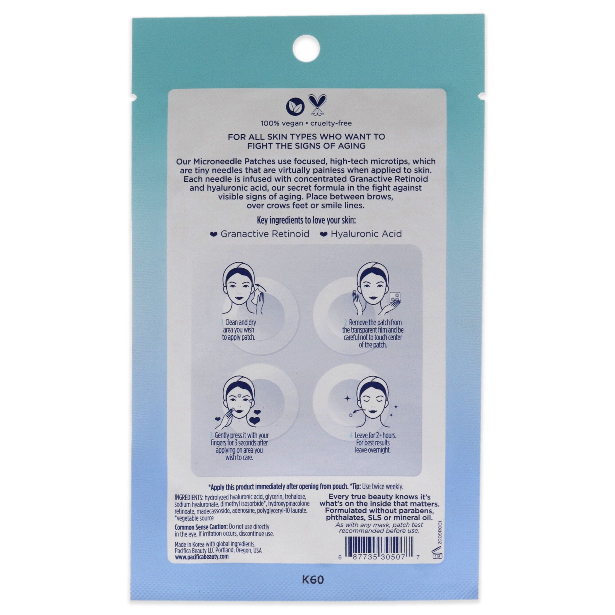 Wake Up Beautiful Microneedling Patches by Pacifica for Unisex - 4 Pc Patches, See Description, alternate image number 1