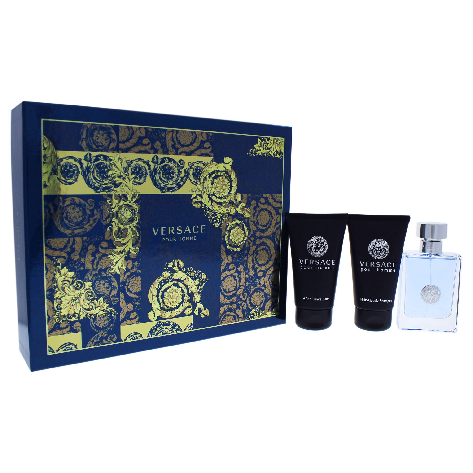 Versace Pour Homme by Versace for Men - 3 Pc Gift Set 1.7oz EDT Spray, 1.7oz Hair and Body Shampoo, 1.7oz After Shave Balm, See Description, alternate image number 2