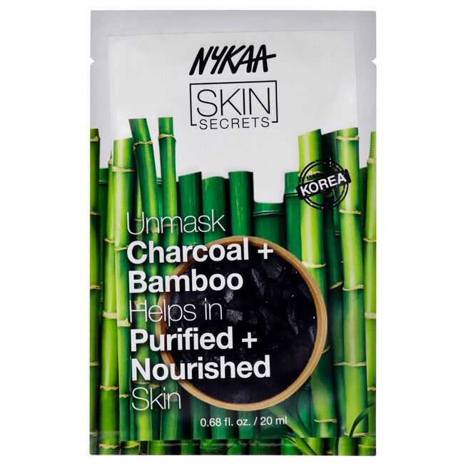 Skin Secrets Sheet Mask - Charcoal and Bamboo by Nykaa Naturals for Women - 1 Pc Mask, See Description, hi-res image number 0
