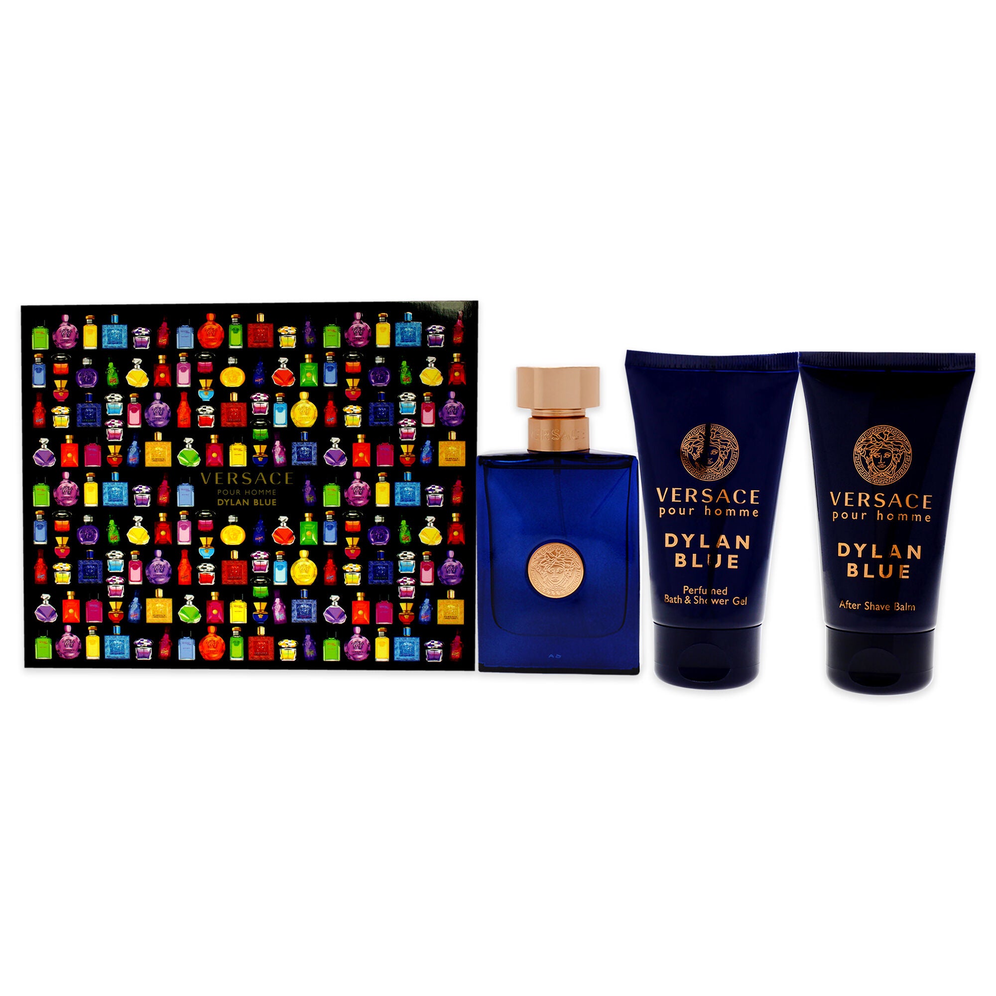 Dylan Blue by Versace for Men - 3 Pc Gift Set 1.7oz EDT Spray, 1.7oz After Shave Balm, 1.7oz Perfumed Bath Shower Gel, , alternate image number 4