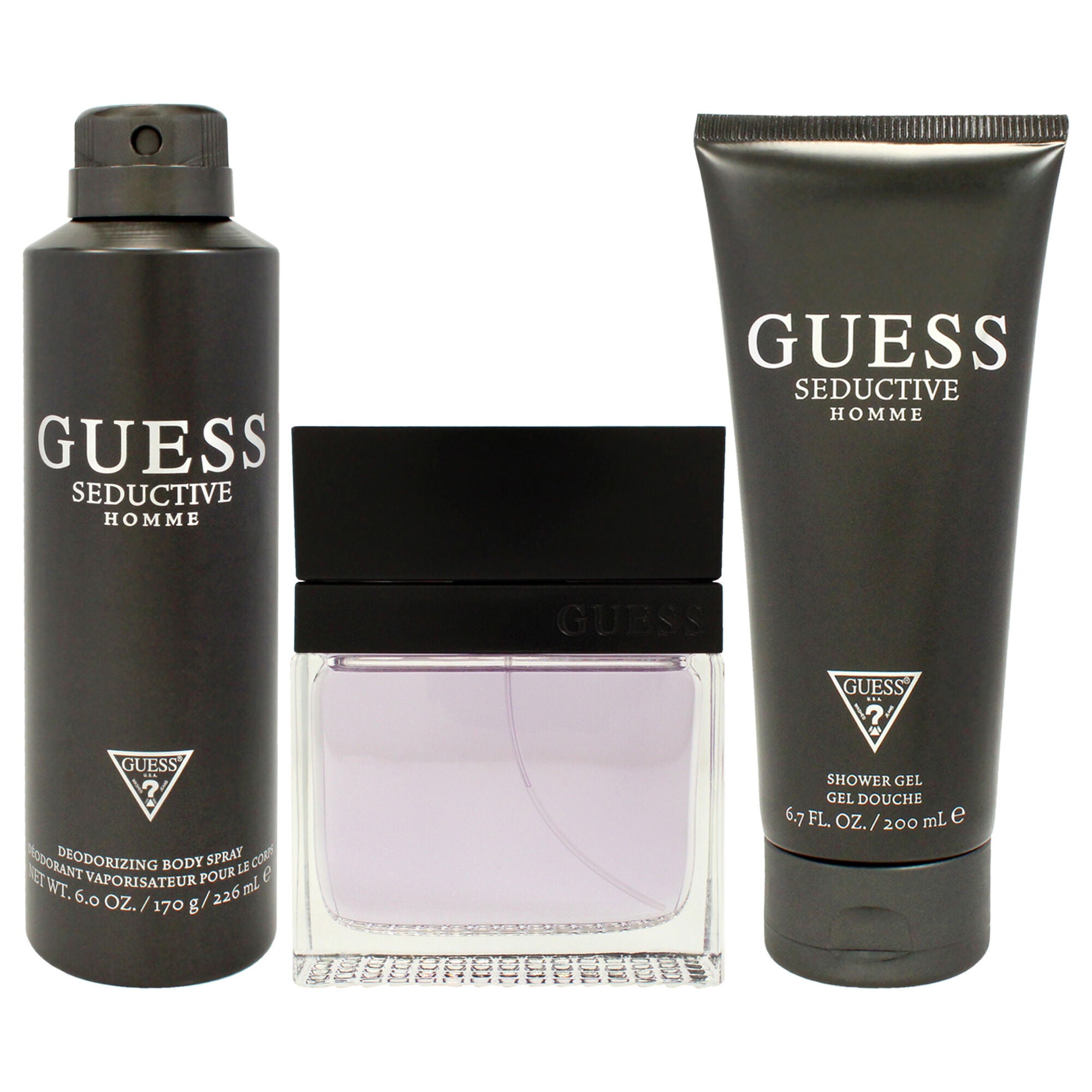 Seductive by Guess for Men - 3 Pc Gift Set 3.4oz EDT Spray, 6oz Deodorizing Body Spray, 6.7oz Shower Gel, See Description, alternate image number 4