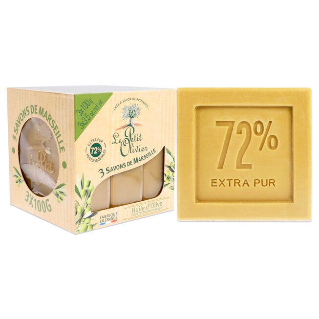 Olive oil Marseille Soaps by Le Petit Olivier for Unisex - 3 x 3.5 oz Soap, NA, alternate image number null