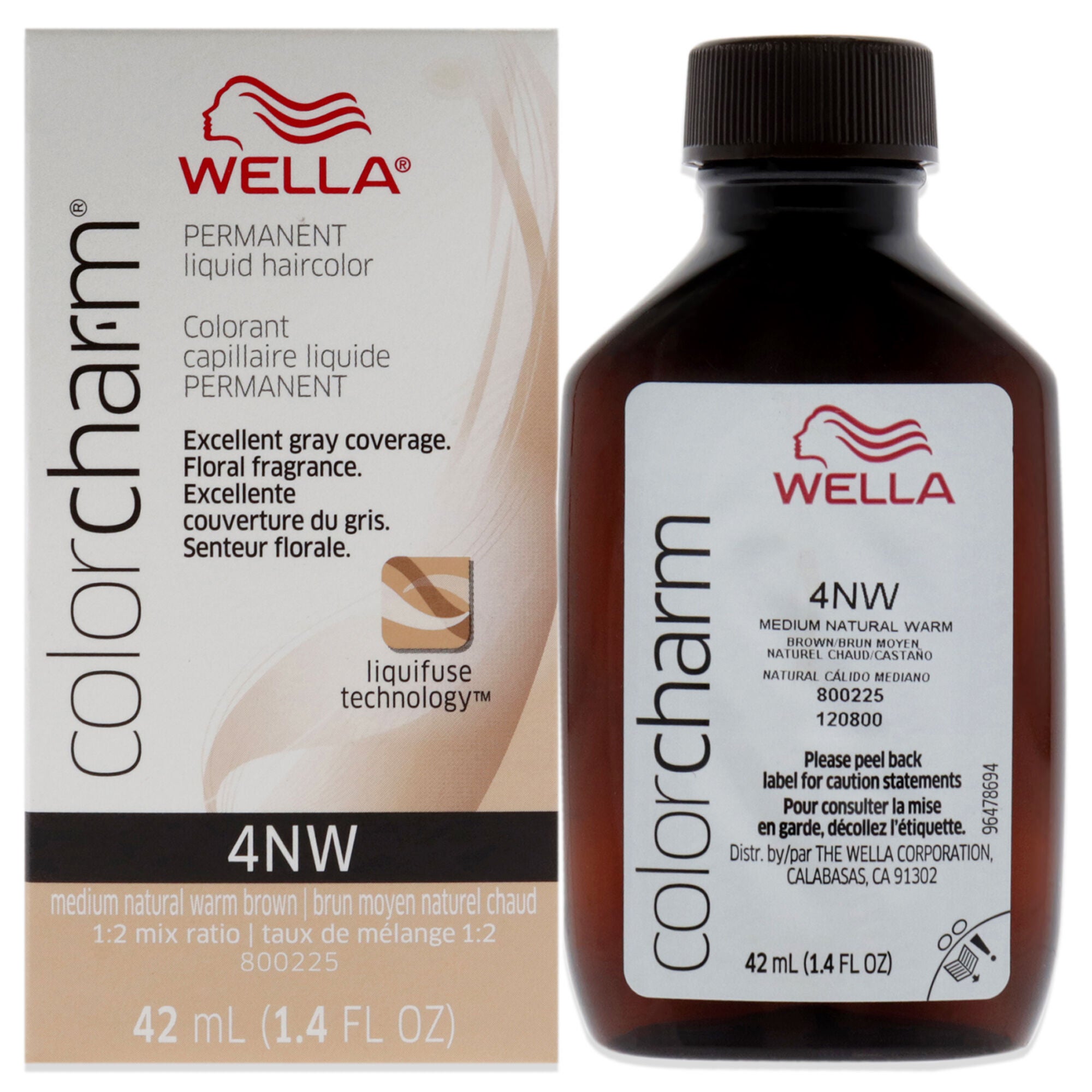 Color Charm Permanent Liquid Haircolor - 4NW Medium Natural Warm Blonde by Wella for Unisex - 1.4 oz Hair Color, See Description, hi-res image number 0