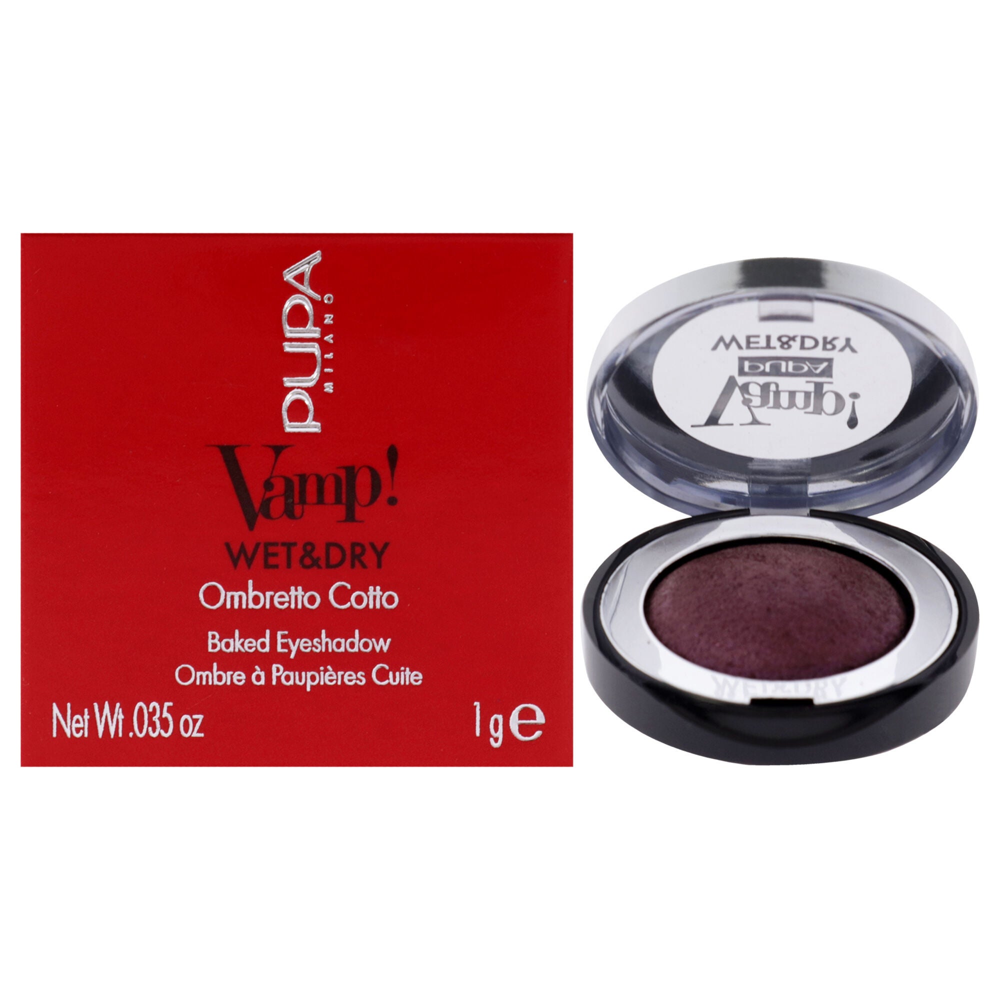 Vamp! Wet and Dry Baked Eyeshadow - 205 Hot Violet by Pupa Milano for Women - 0.035 oz Eye Shadow, See Description, hi-res image number 0