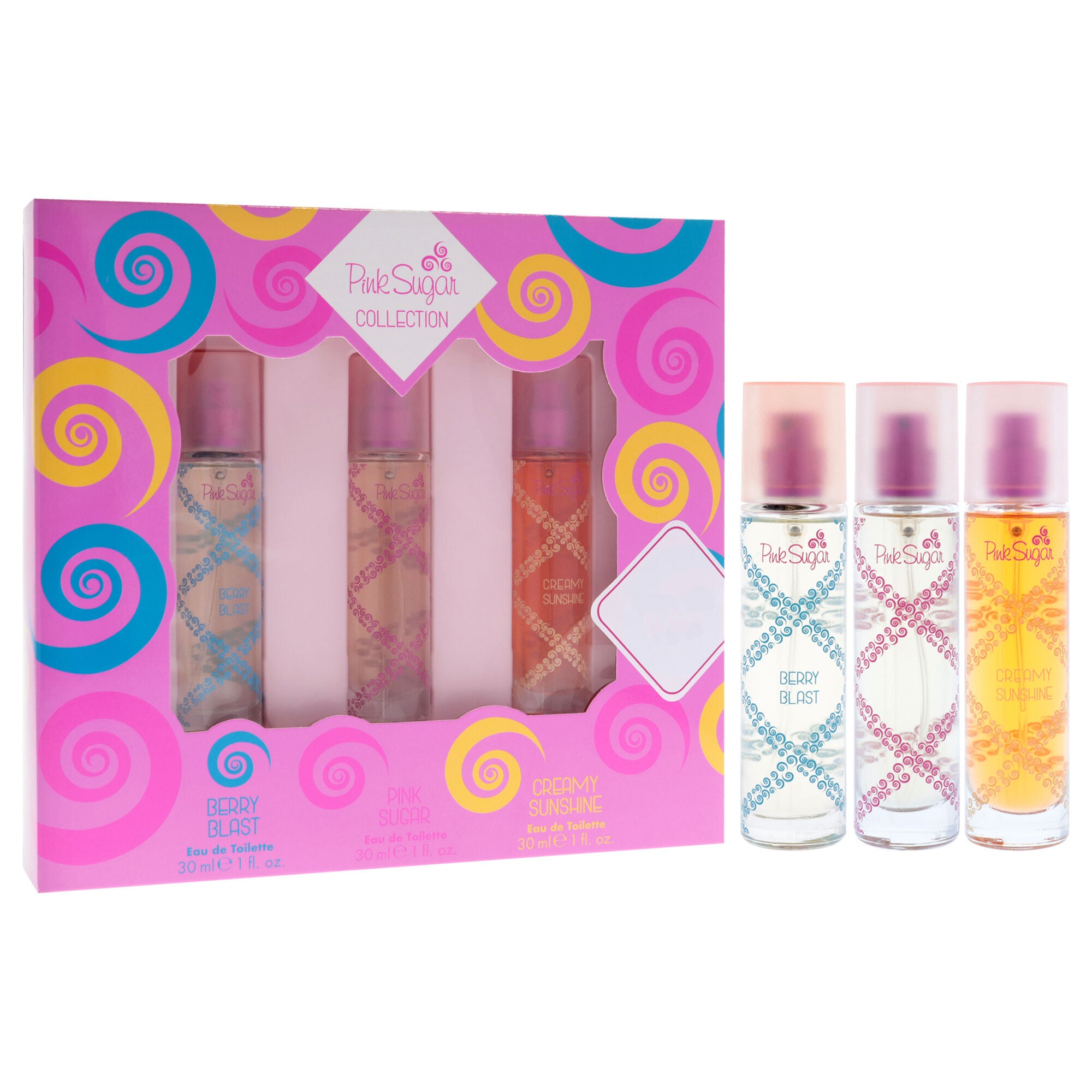 Pink Sugar Collection by Aquolina for Women - 3 Pc Gift Set 1oz Pink Sugar EDT Spray, 1oz Berry Blast EDT Spray, 1oz Cream Sunshine EDT Spray, Clear, alternate image number 2