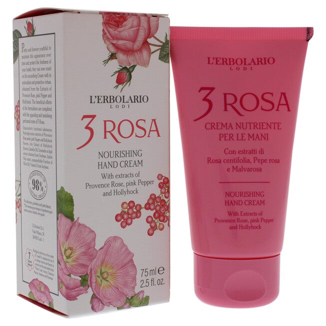 3 Rosa Nourishing Hand Cream by LErbolario for Unisex - 2.5 oz Cream, See Description, alternate image number 1