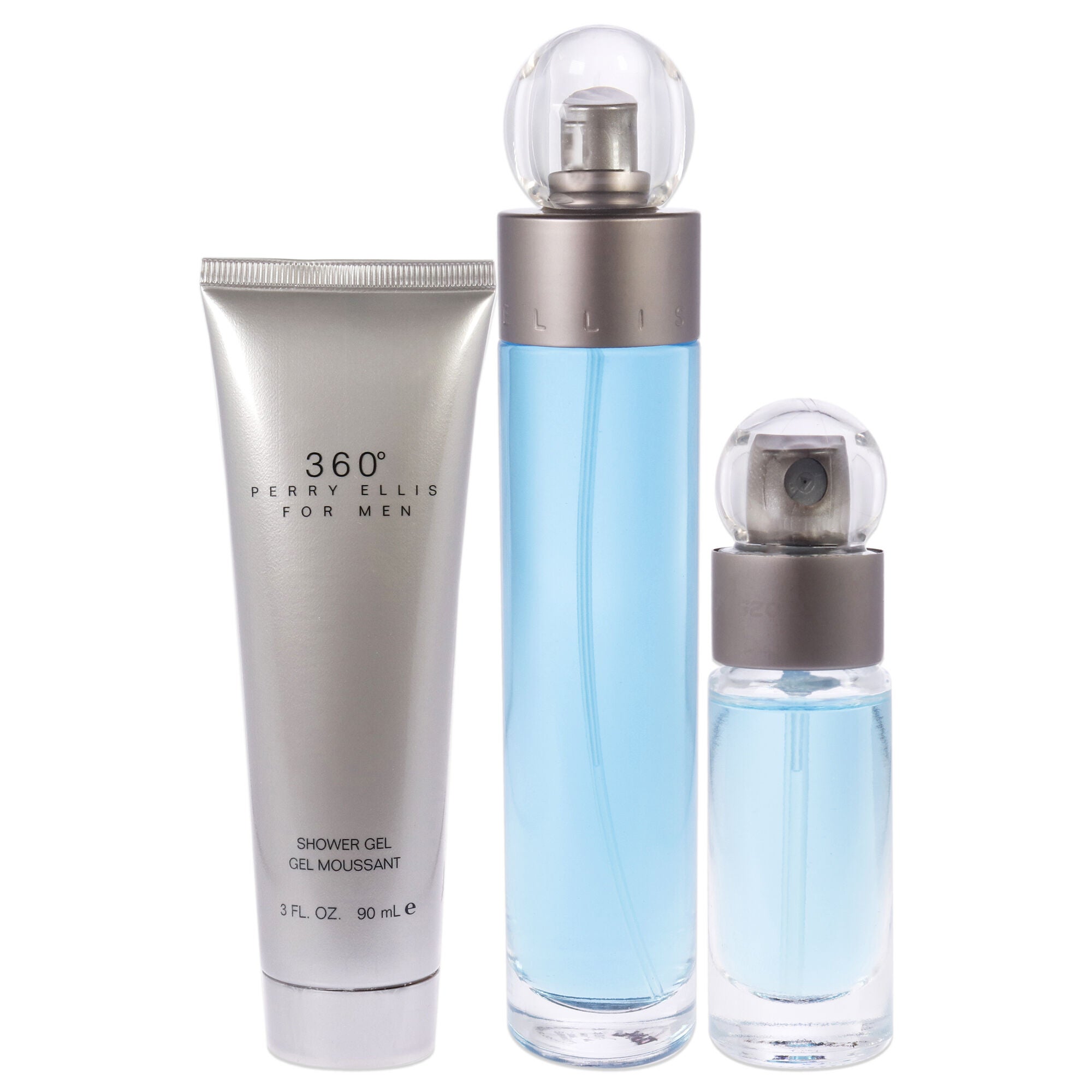 360 by Perry Ellis for Men - 3 Pc Gift Set 3.4 oz EDT Spray, 0.25 oz EDT Spray, 3oz Shower Gel, See Description, alternate image number 1
