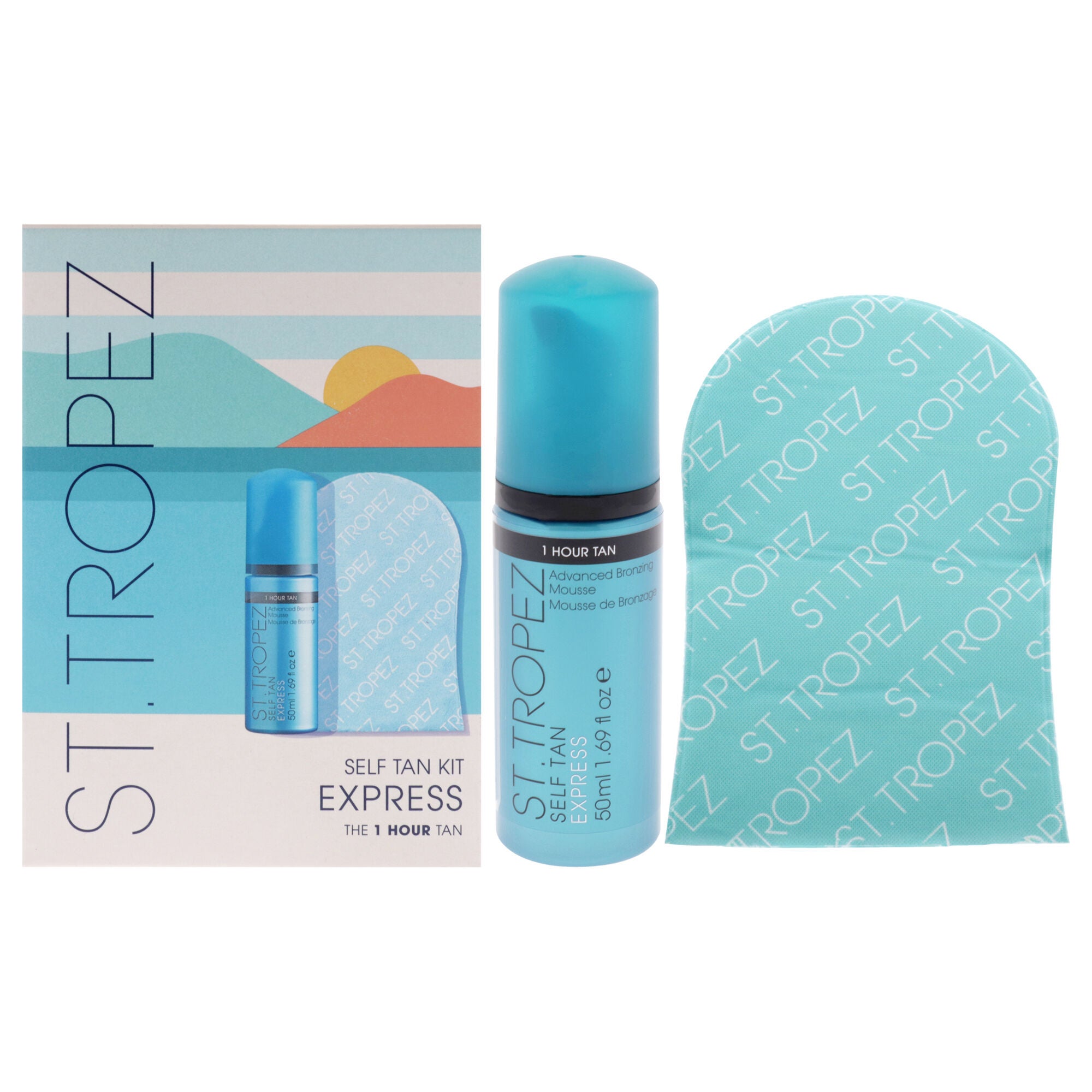 Self Tan Express Kit by St. Tropez for Unisex - 2 Pc 1.69oz Advance Bronzing Mousse, Velvet Luxe Applicator Mitt, See Description, hi-res image number 0