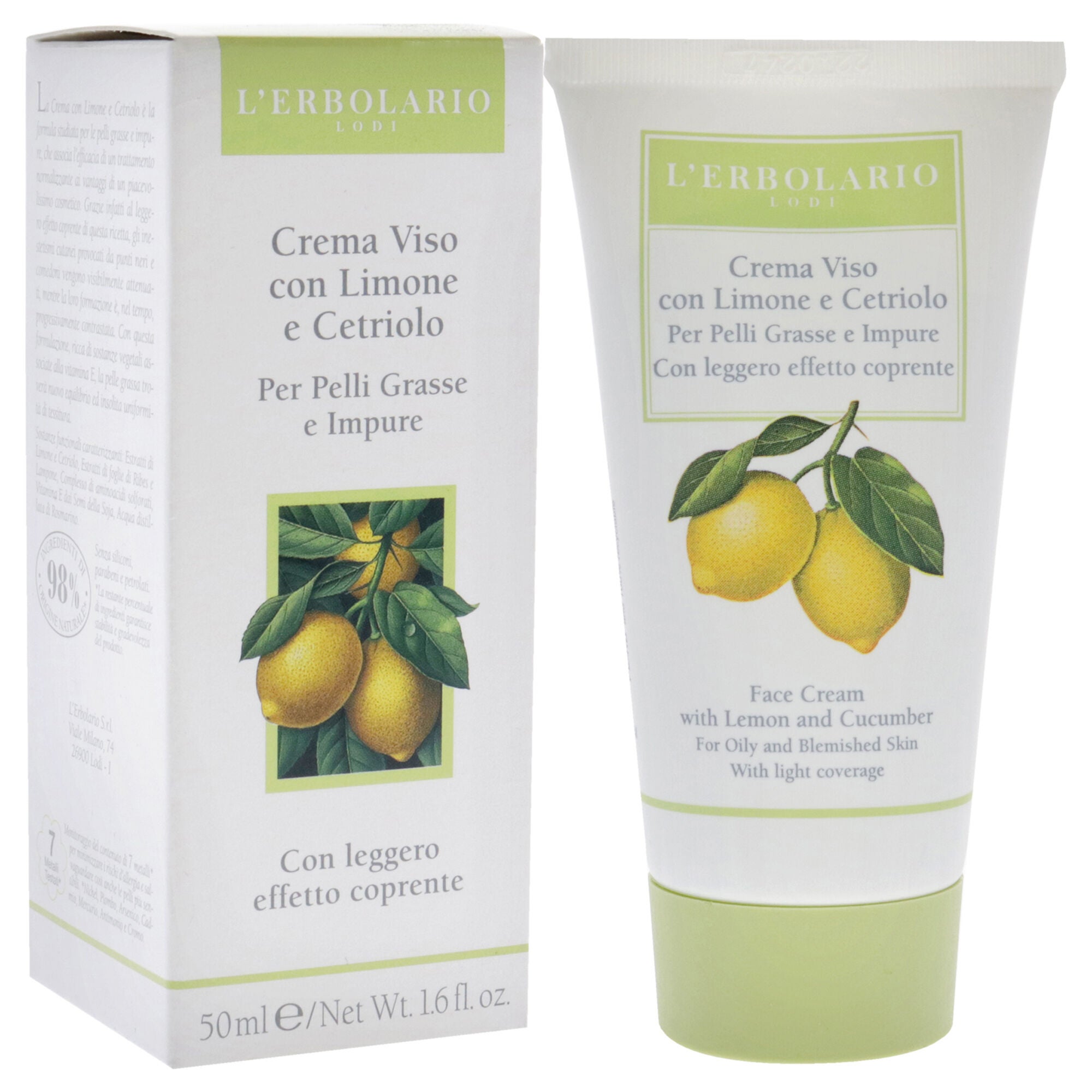 Face Cream With Lemon and Cucumber by LErbolario for Unisex - 1.6 oz Cream, See Description, alternate image number 2