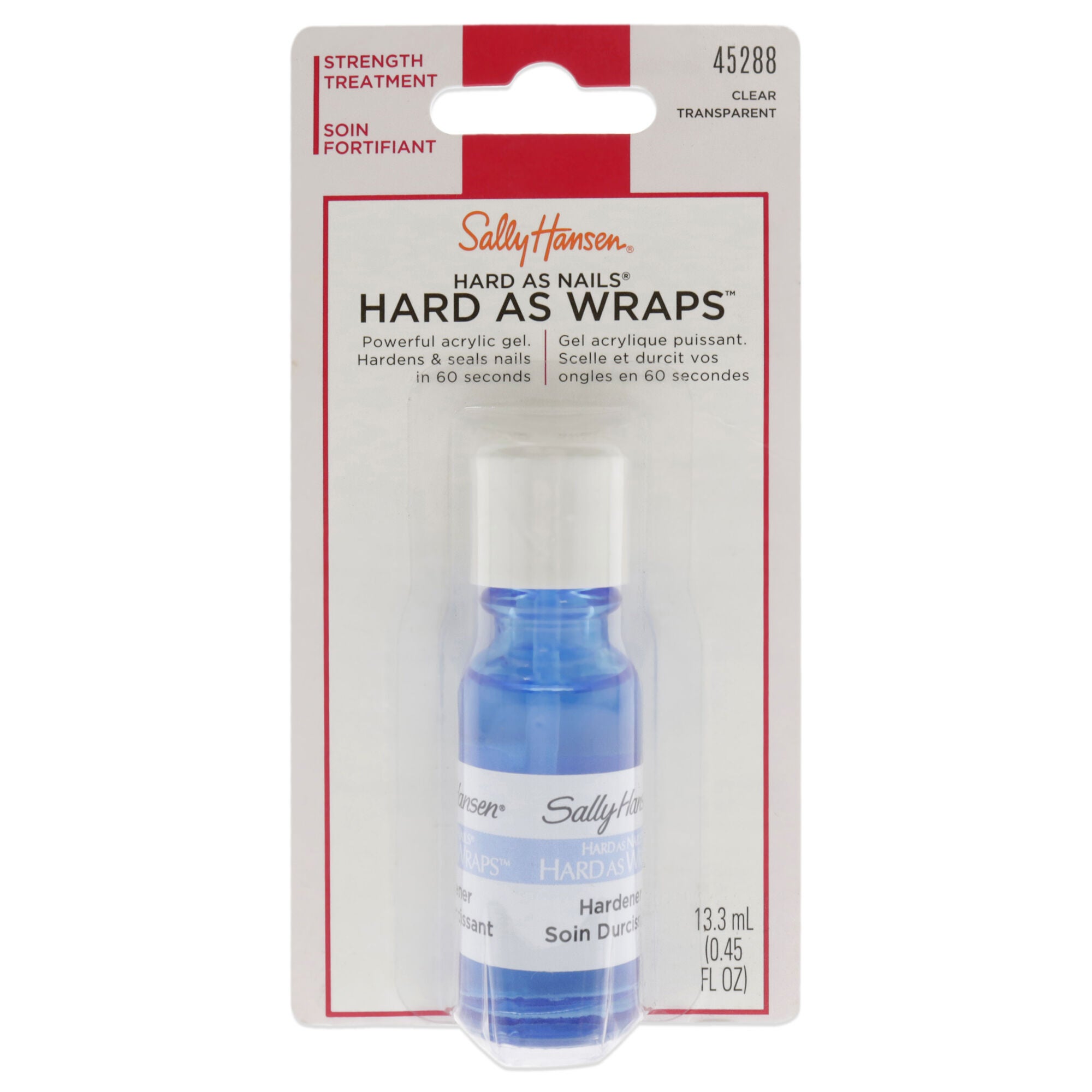 Hard As Nail As Wraps Hardener - 45288 Clear by Sally Hansen for Women -0.45 oz Nail Polish, See Description, hi-res image number 0