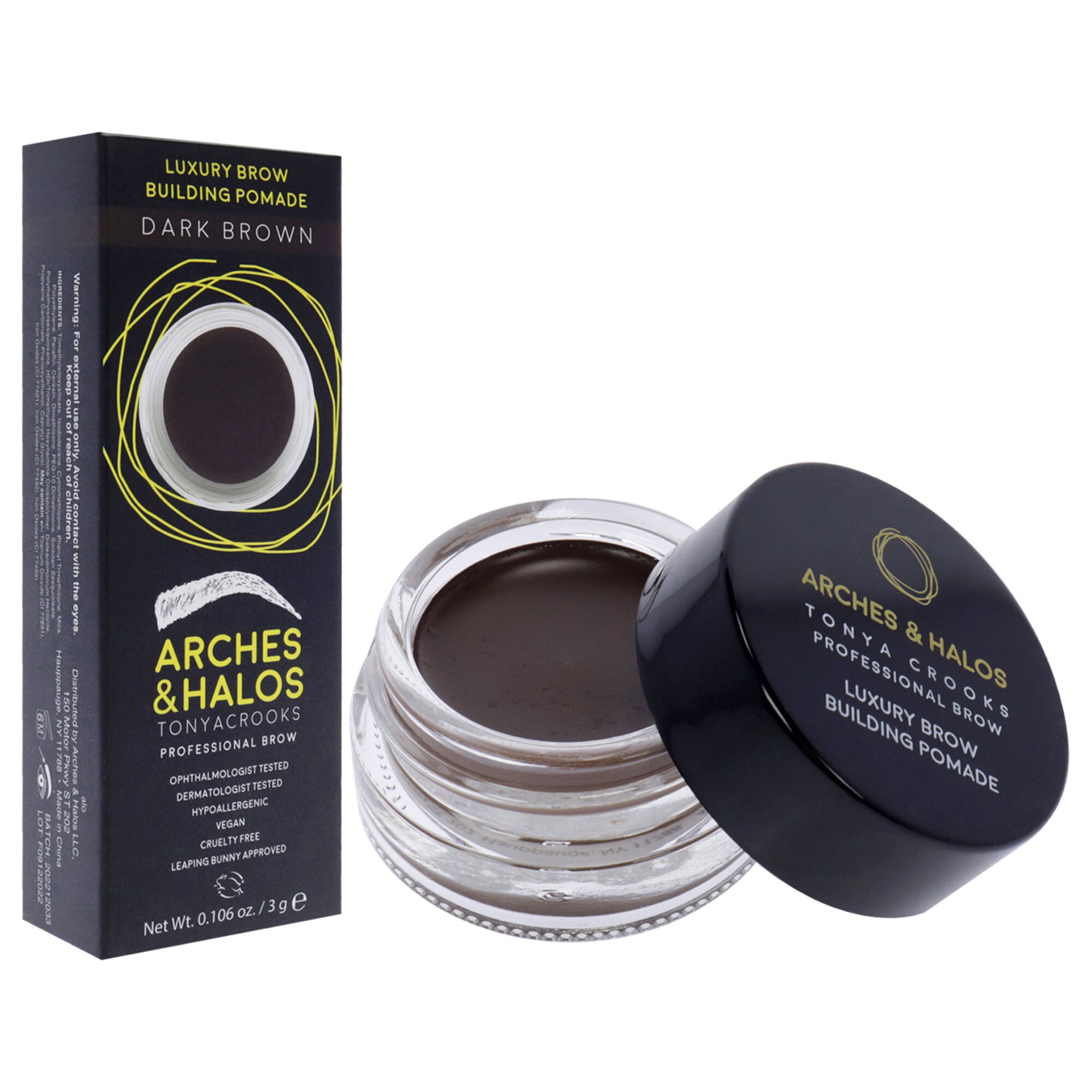 Luxury Brow Buiding Pomade - Dark Brown by Arches and Halos for Women - 0.106 oz Pomade, See Description, alternate image number 1