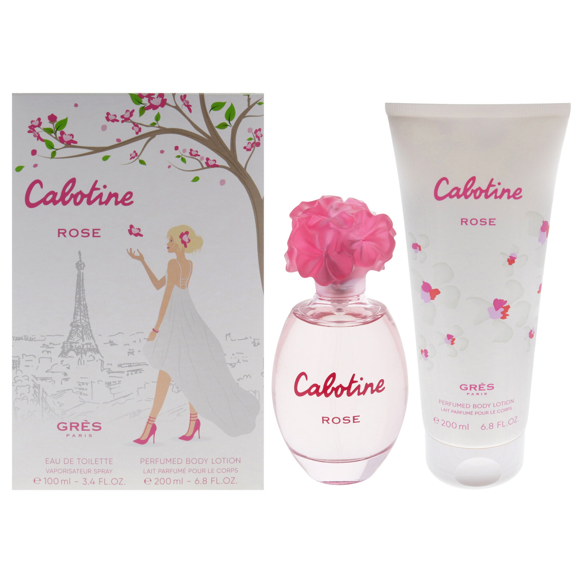 Cabotine Rose by Parfums Gres for Women - 2 Pc Gift Set 3.4oz EDT Spray, 6.76oz Perfumed Body Lotion, See Description, hi-res image number 0