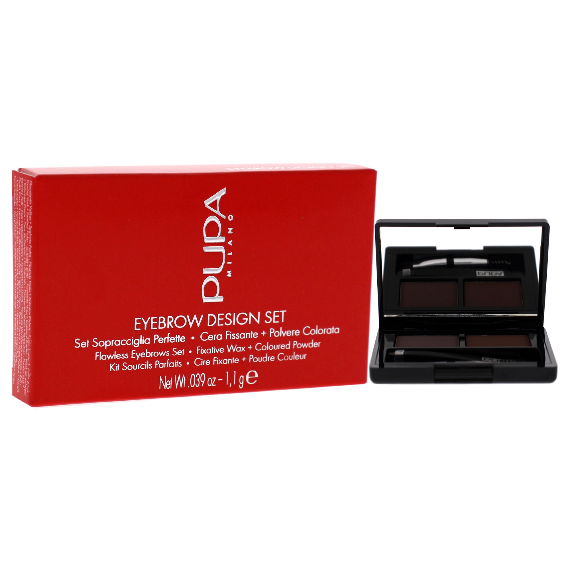 Eyebrow Design Set - 003 Dark Brown by Pupa Milano for Women - 0.039 oz Eyebrow Kit Double applicator, Angled Brush-Comb, Professional Tweezer, , alternate image number 6