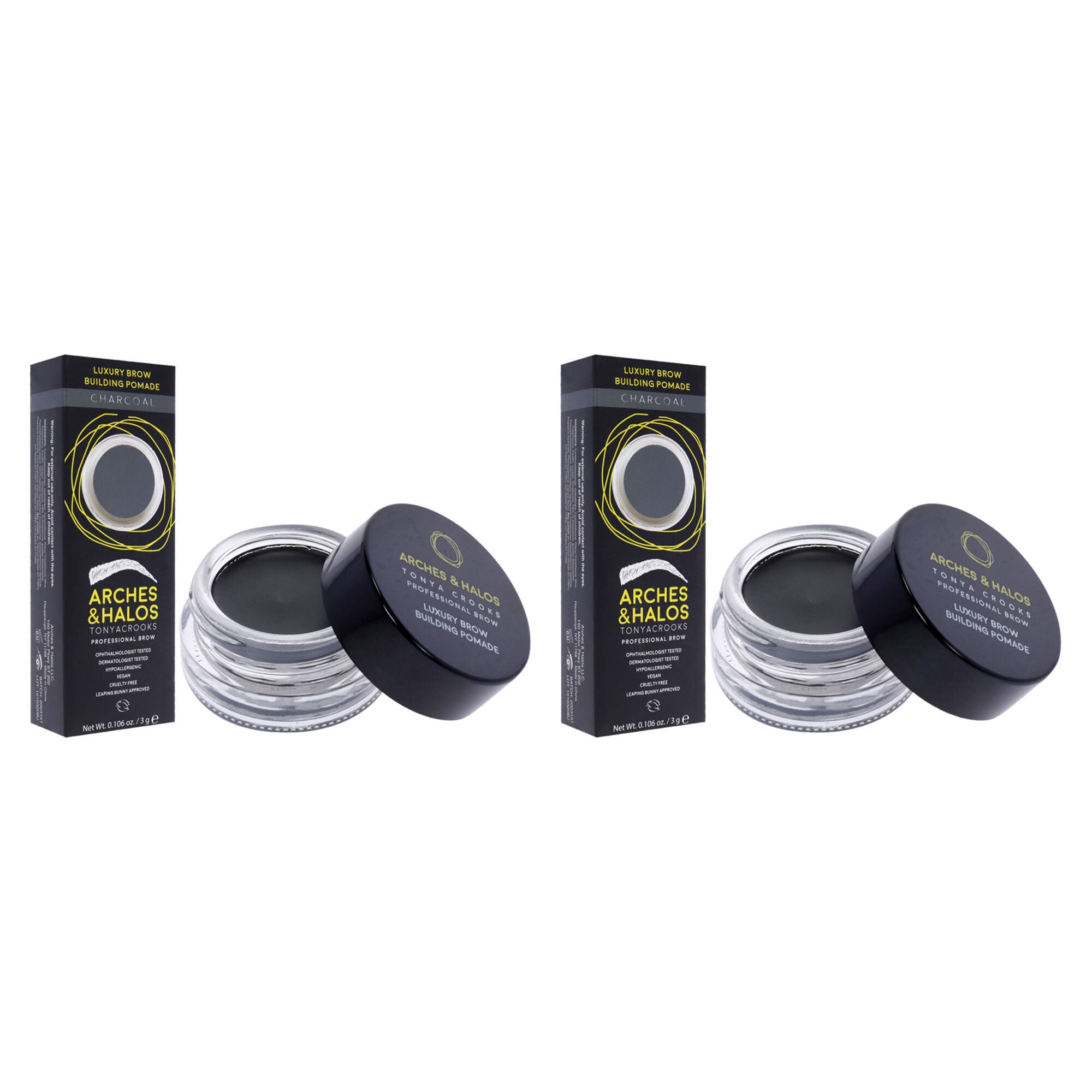Luxury Brow Building Pomade - Charcoal by Arches and Halos for Women - 0.106 oz Pomade - Pack of 2, See Description, alternate image number 1