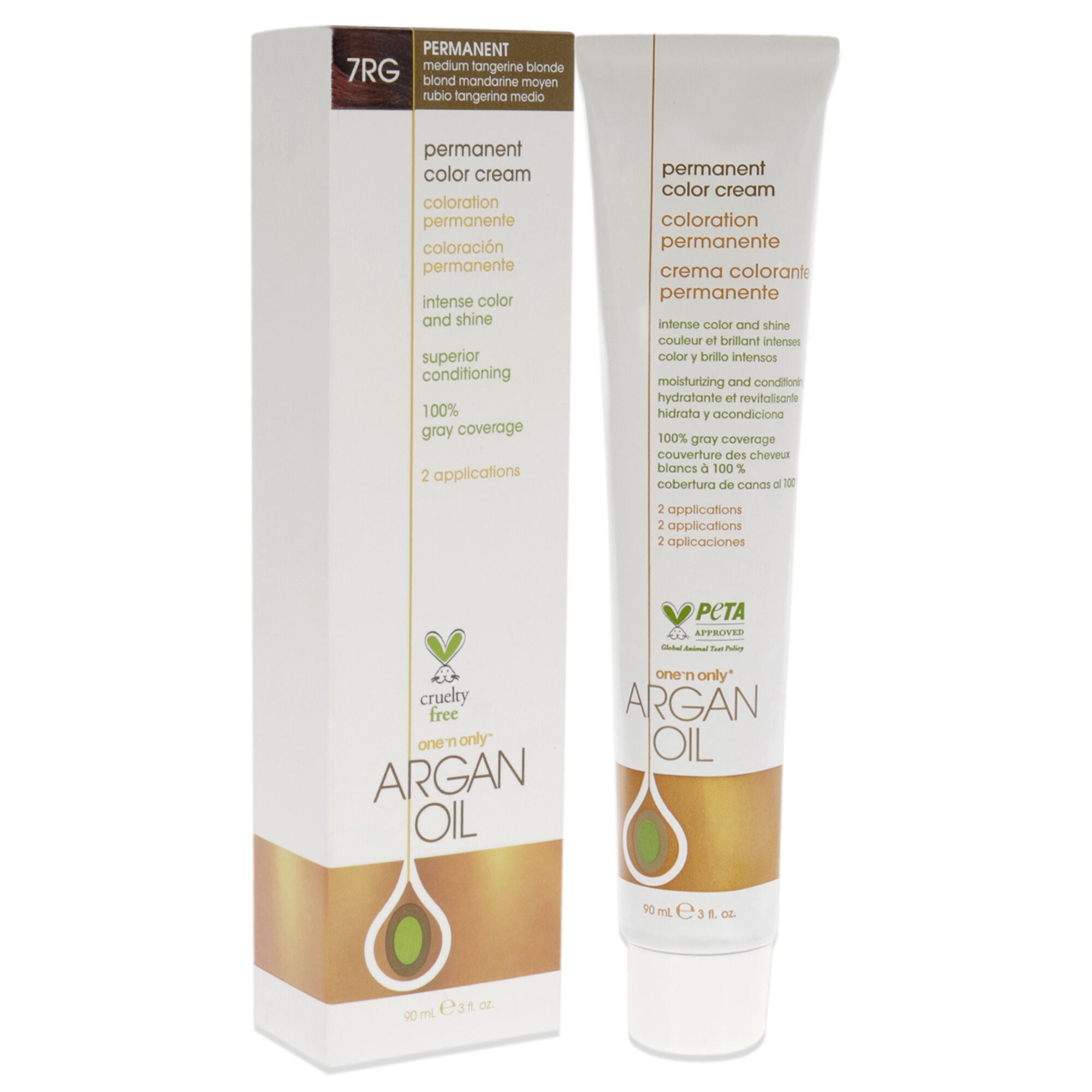 Argan Oil Permanent Color Cream - 7RG Medium Tangerine Blonde by One n Only for Unisex - 3 oz Hair Color, , alternate image number 6