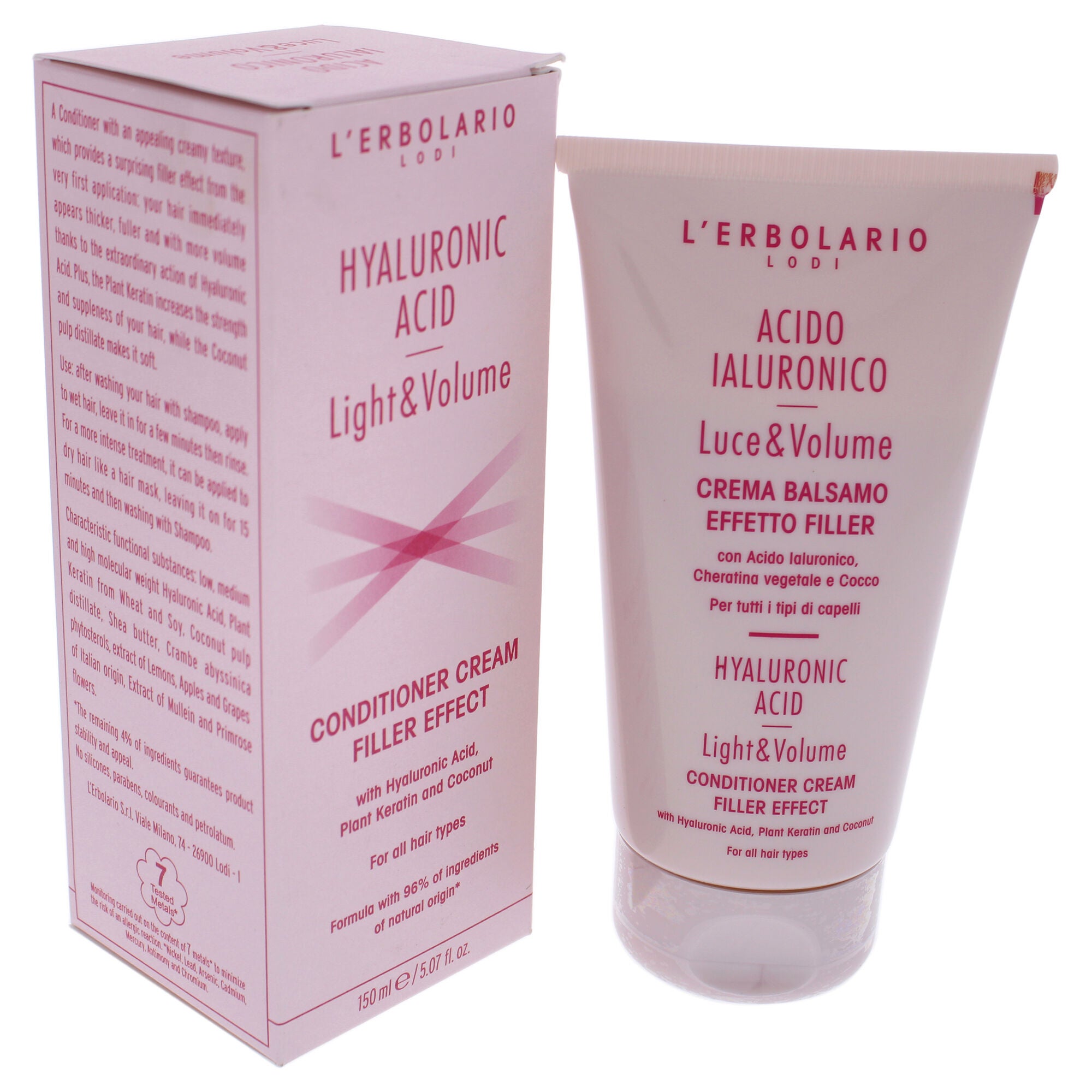 Hyaluronic Acid Light and Volume Conditioner Cream by LErbolario for Unisex - 5.07 oz Conditioner, , alternate image number 7