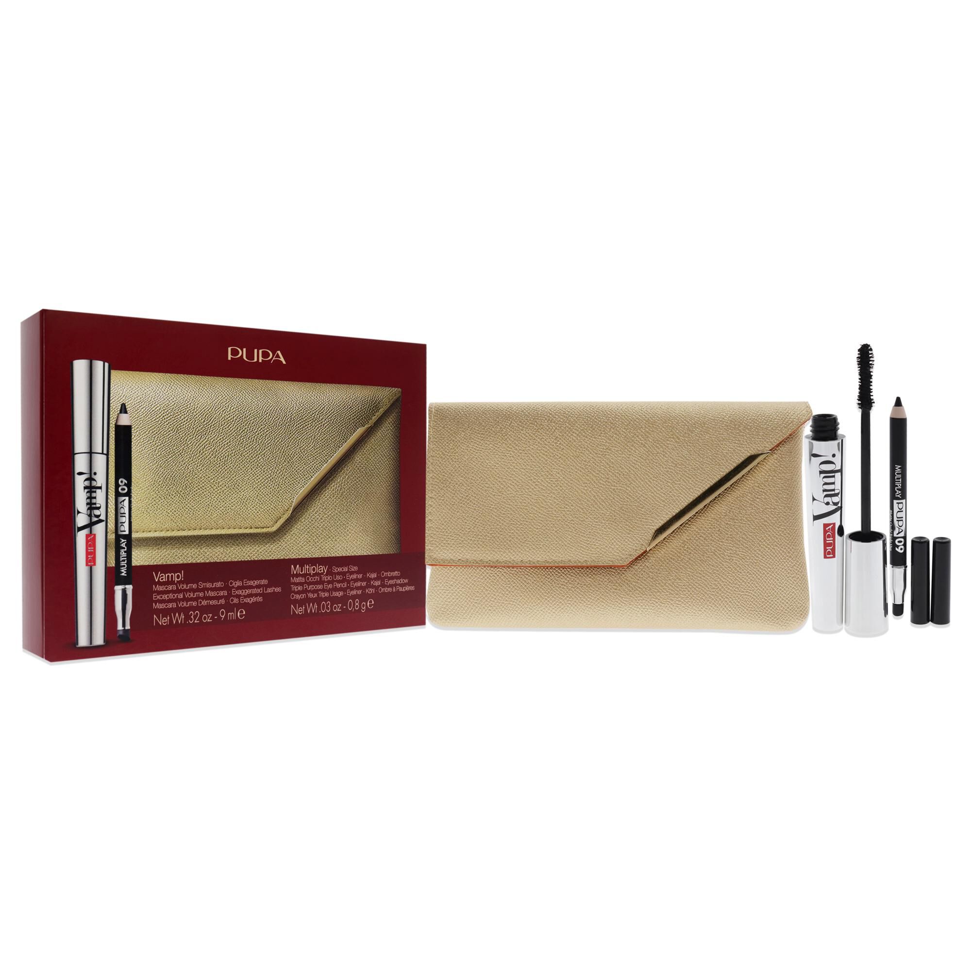 Vamp! and Multiply Set by Pupa Milano for Women - 3 Pc 0.32oz Vamp! Mascara - 100 Black, 0.03oz Multiplay Eye Pencil - 09 Black, Wallet, See Description, alternate image number 2