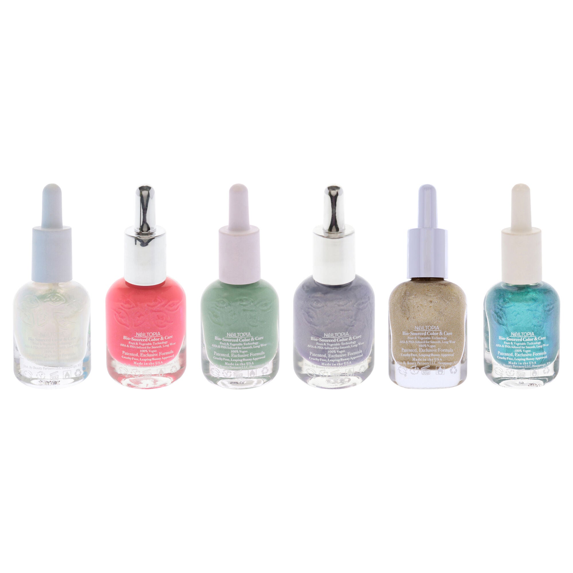 Bio-Sourced Chip Free Nail Lacquer Kit by Nailtopia for Women - 6 x 0.41 oz Nail Polish Set, , alternate image number 3