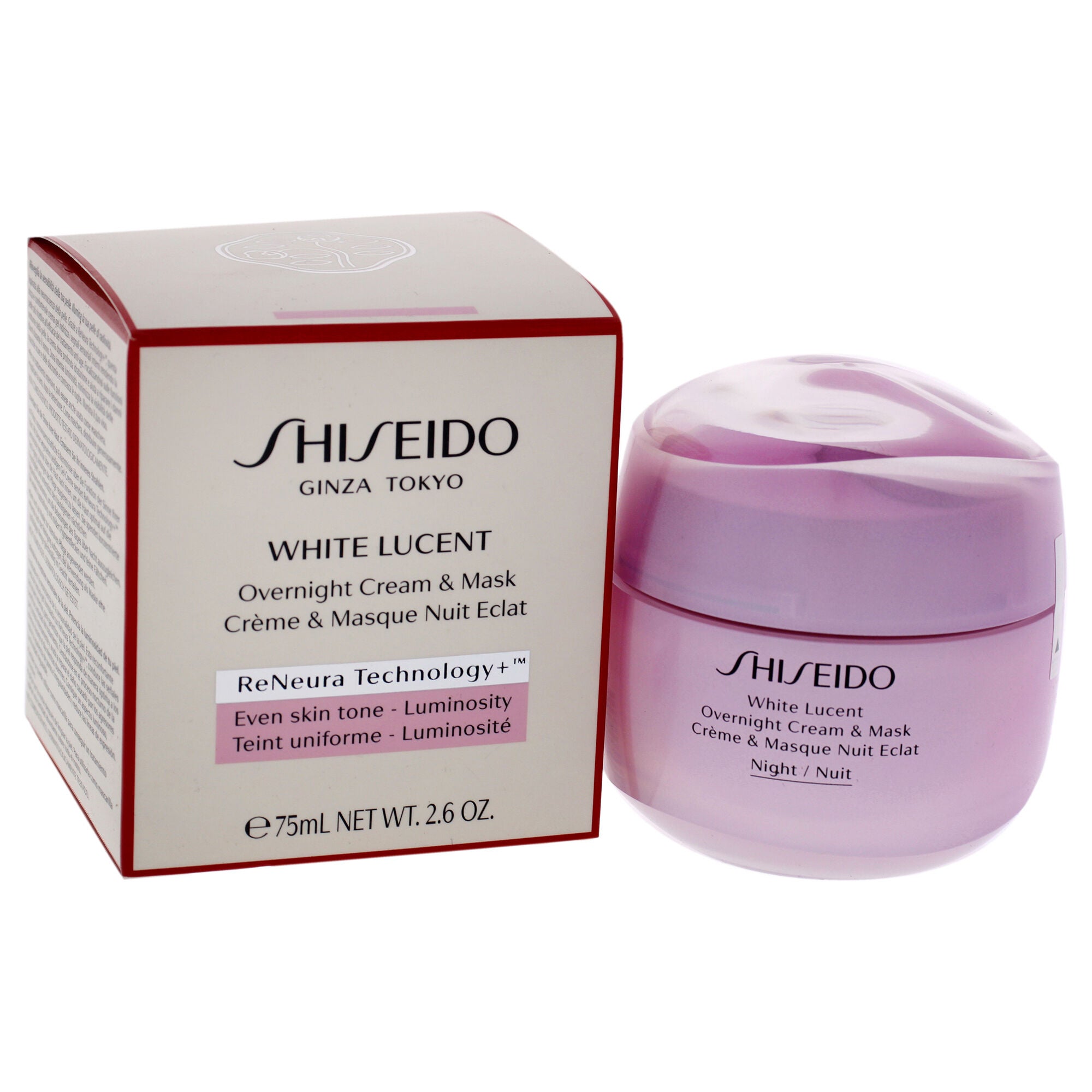 White Lucent Overnight Cream and Mask by Shiseido for Women - 2.6 oz Cream, , alternate image number 7