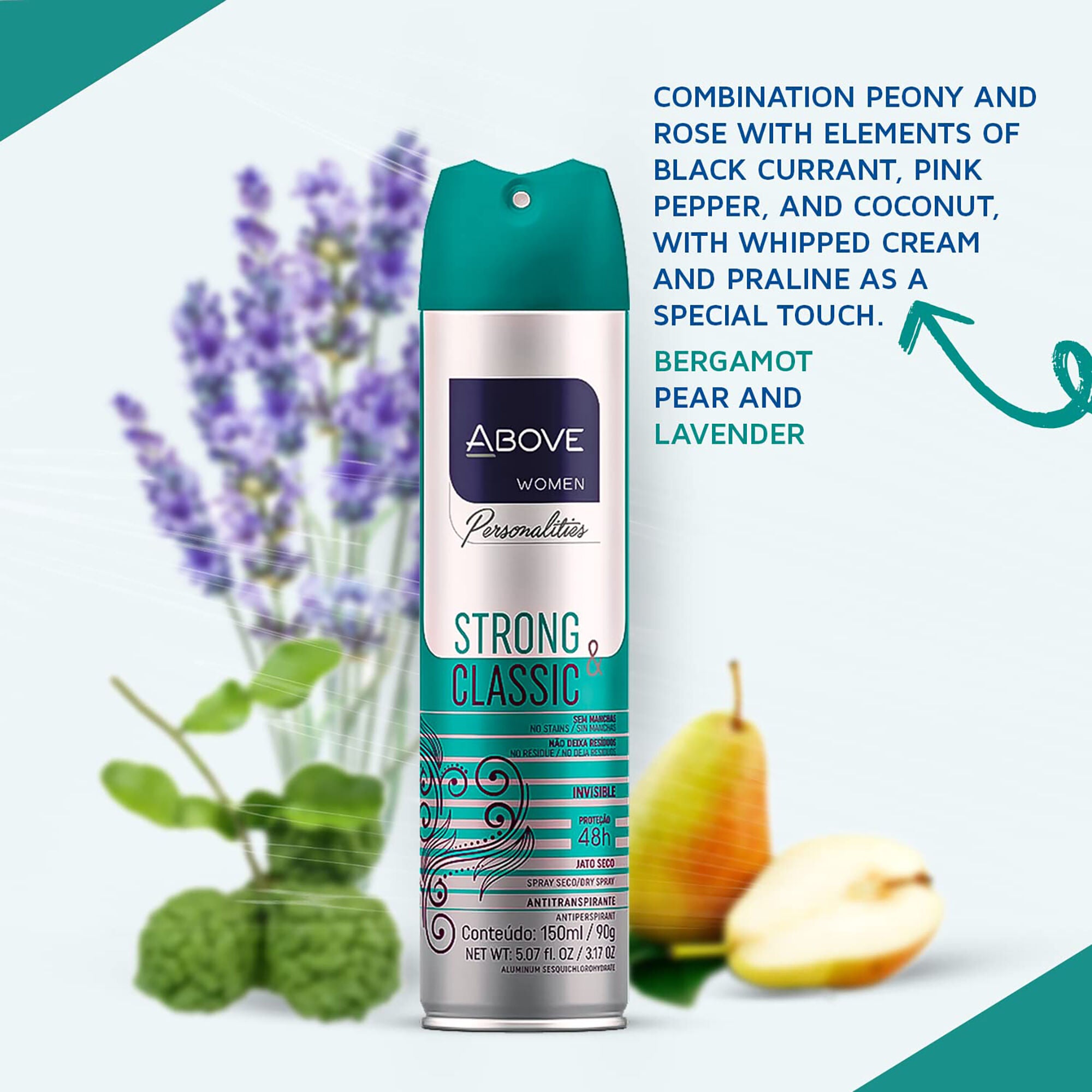 48 Hours Personalities Antiperspirant Deodorant - Strong and Classic by Above for Women - 3.17 oz Deodorant Spray - Pack of 4, See Description, alternate image number 3