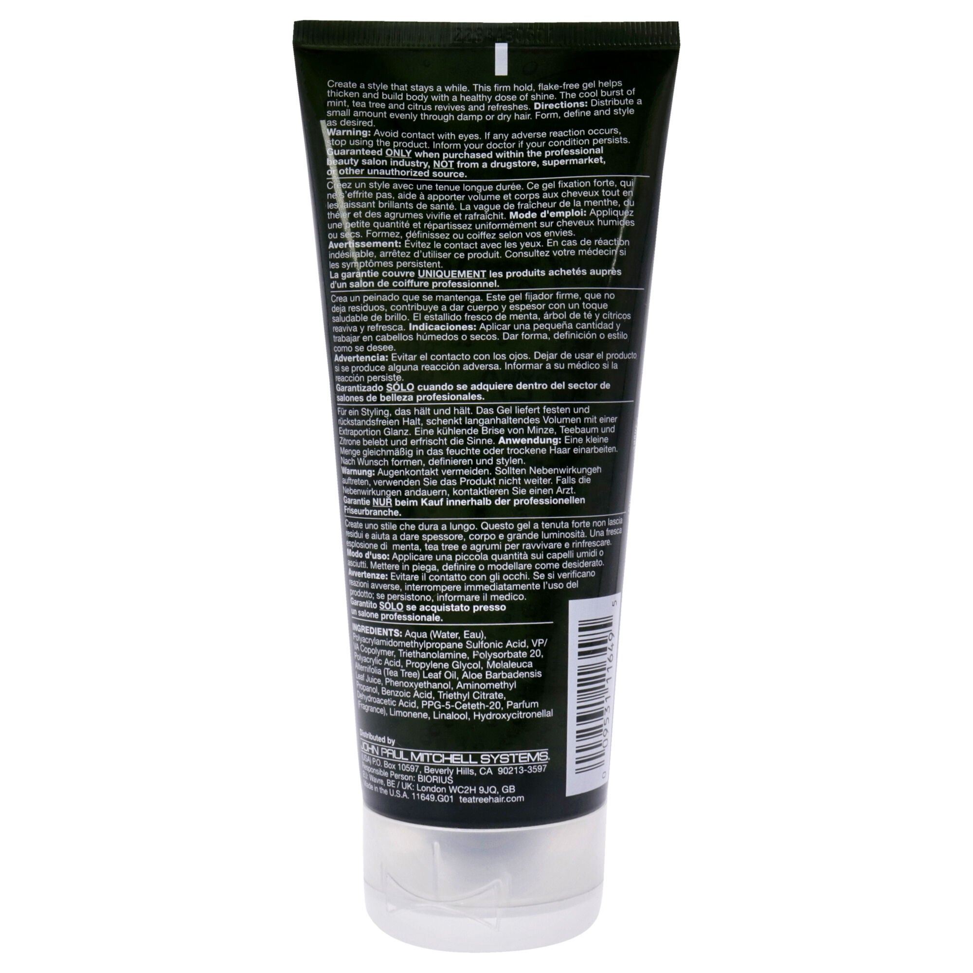 Tea Tree Firm Hold Gel by Paul Mitchell for Unisex - 6.8 oz Gel, See Description, alternate image number 1