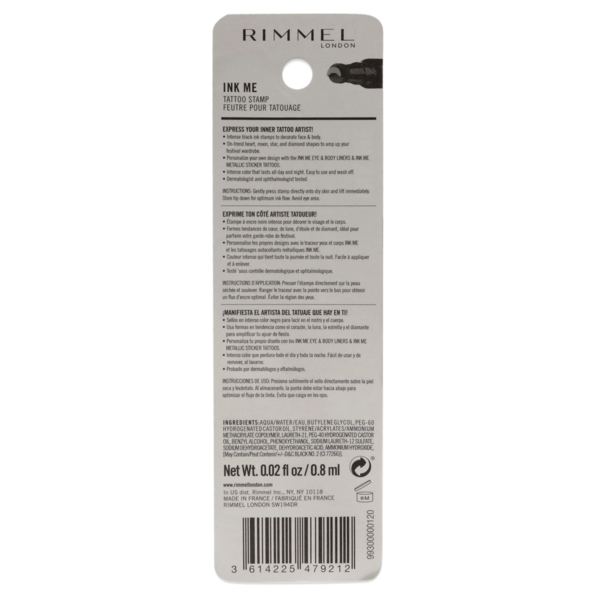 Ink Me Tatto Stamp Eyes and Body - 004 Black Moon Shape by Rimmel London for Women - 0.02 oz Eyeliner, , alternate image number 4