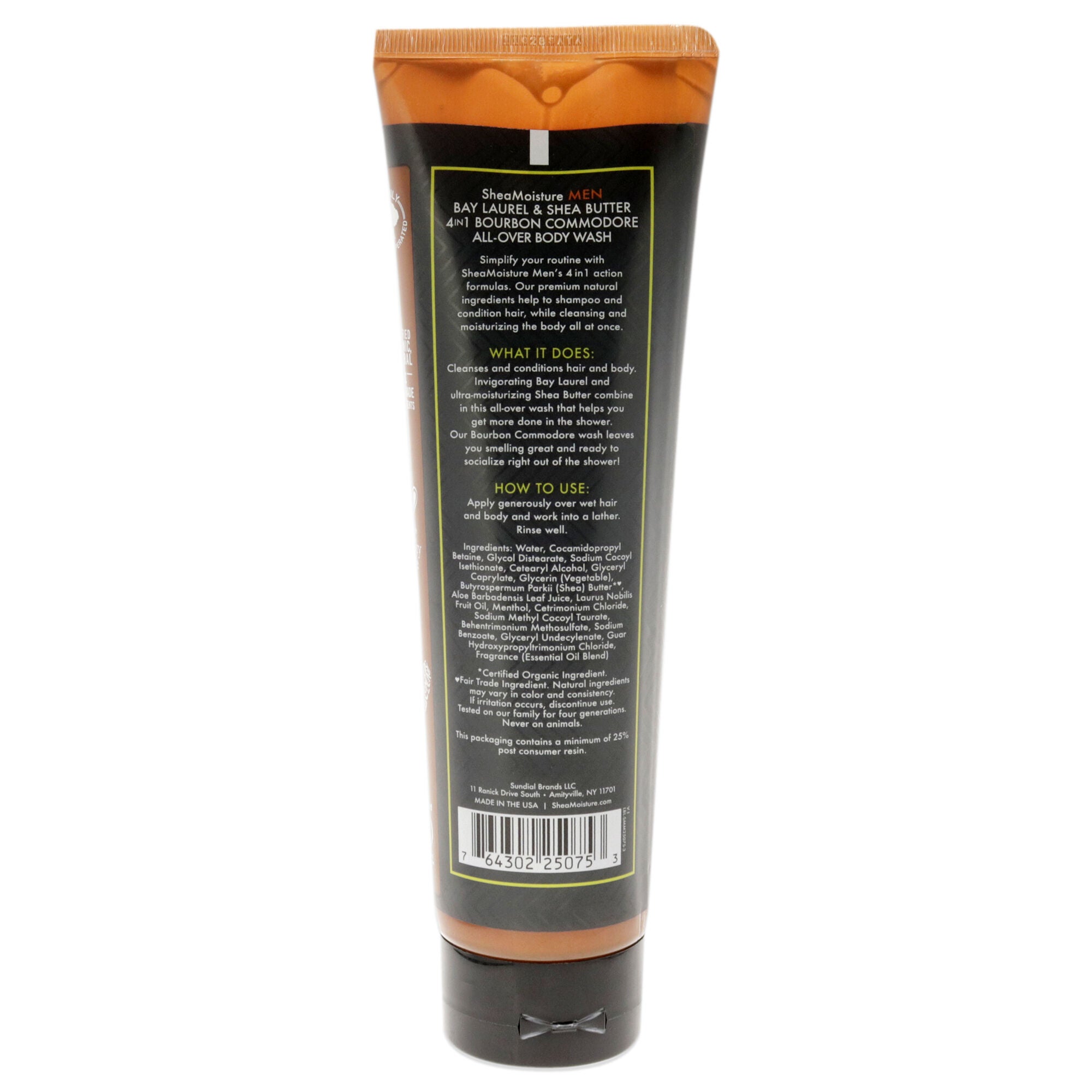 Bay Laurel and Shea Butter Bourbon Commodore 4-In-1 All-Over-Wash by Shea Moisture for Unisex - 10.3 oz Body Wash, , alternate image number 3