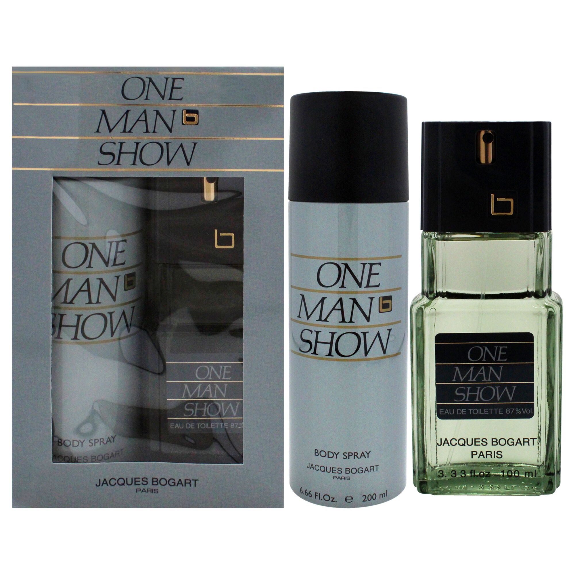 One Man Show by Jacques Bogart for Men - 2 Pc Gift Set 3.3oz EDT Spray, 6.6oz Body Spray, See Description, hi-res image number 0