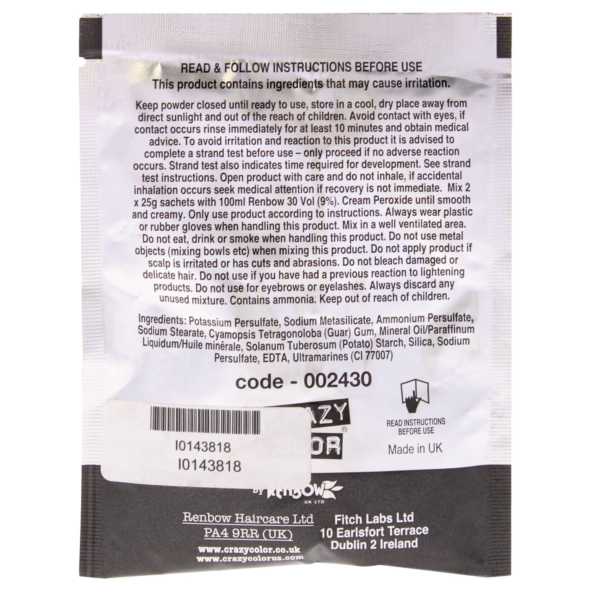 Powder Bleach by Crazy Color for Unisex - 0.88 oz Powder, See Description, alternate image number 1