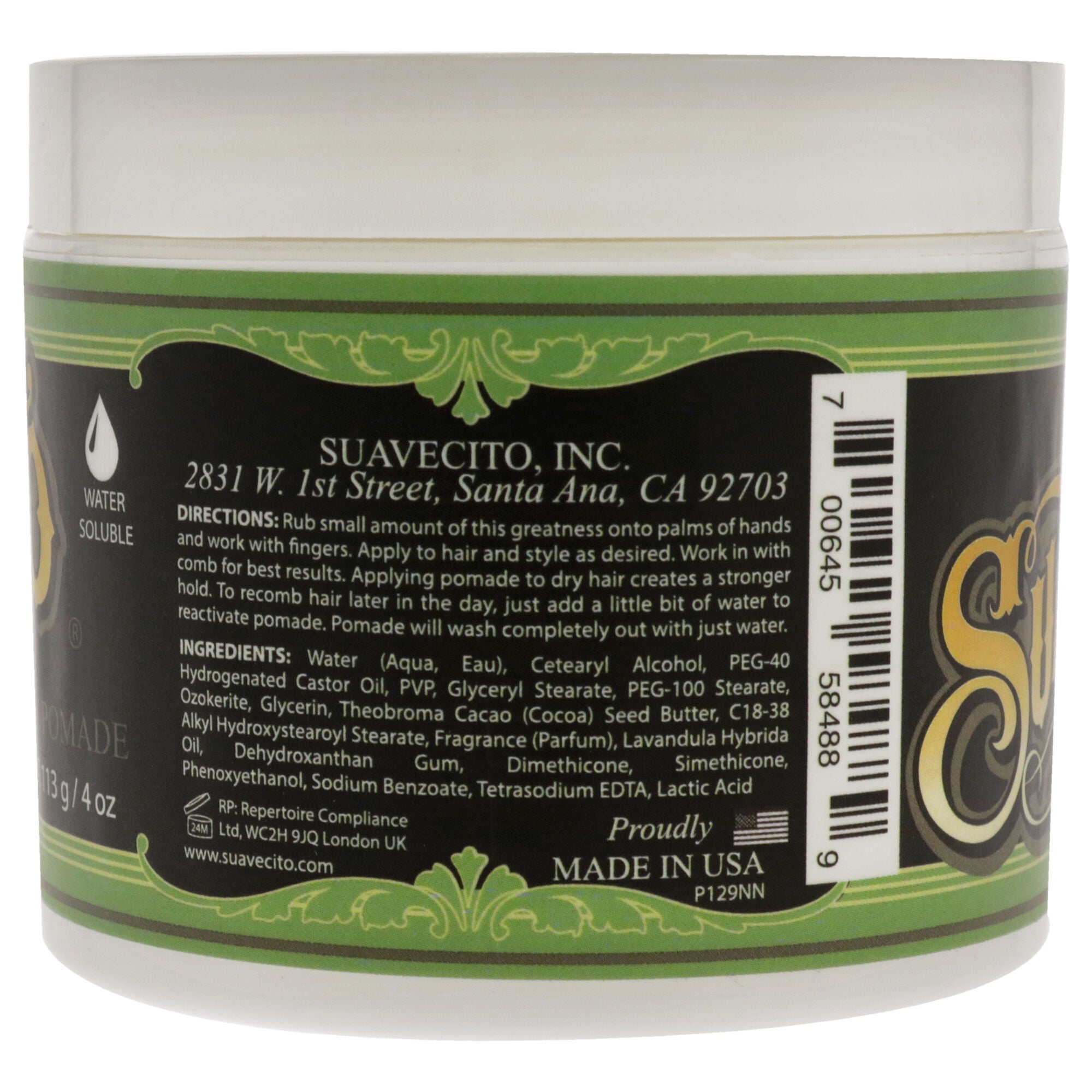 Matte Pomade by Suavecito for Men - 4 oz Pomade, See Description, alternate image number 2
