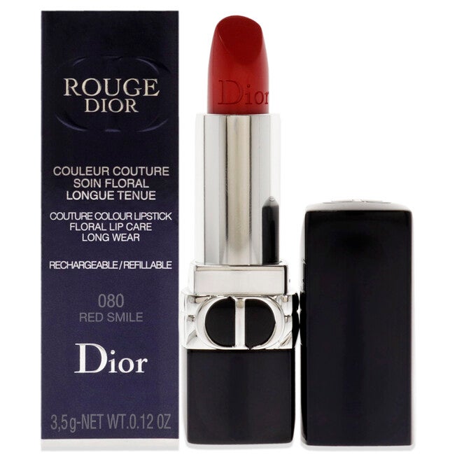 Rouge Dior Couture Lipstick Satin - 080 Red Smile by Christian Dior for Women - 0.12 oz Lipstick (Refillable), See Description, hi-res image number 0
