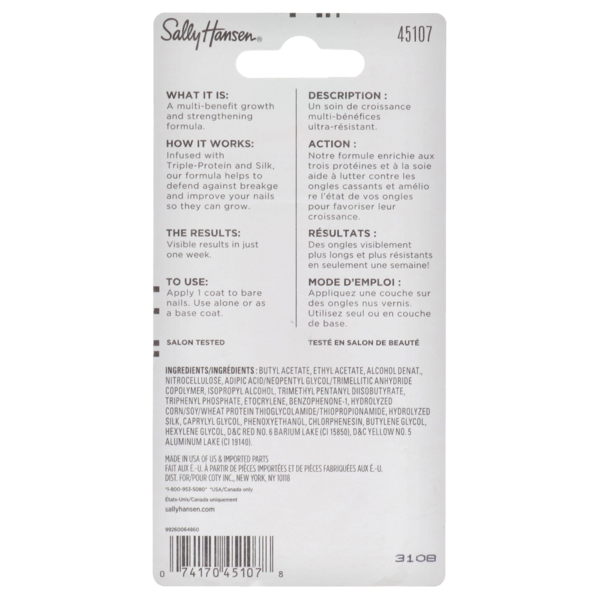 Maximum Growth Treatment - 45107 Clear by Sally Hansen for Women - 0.45 oz Nail Treatment, See Description, alternate image number 1