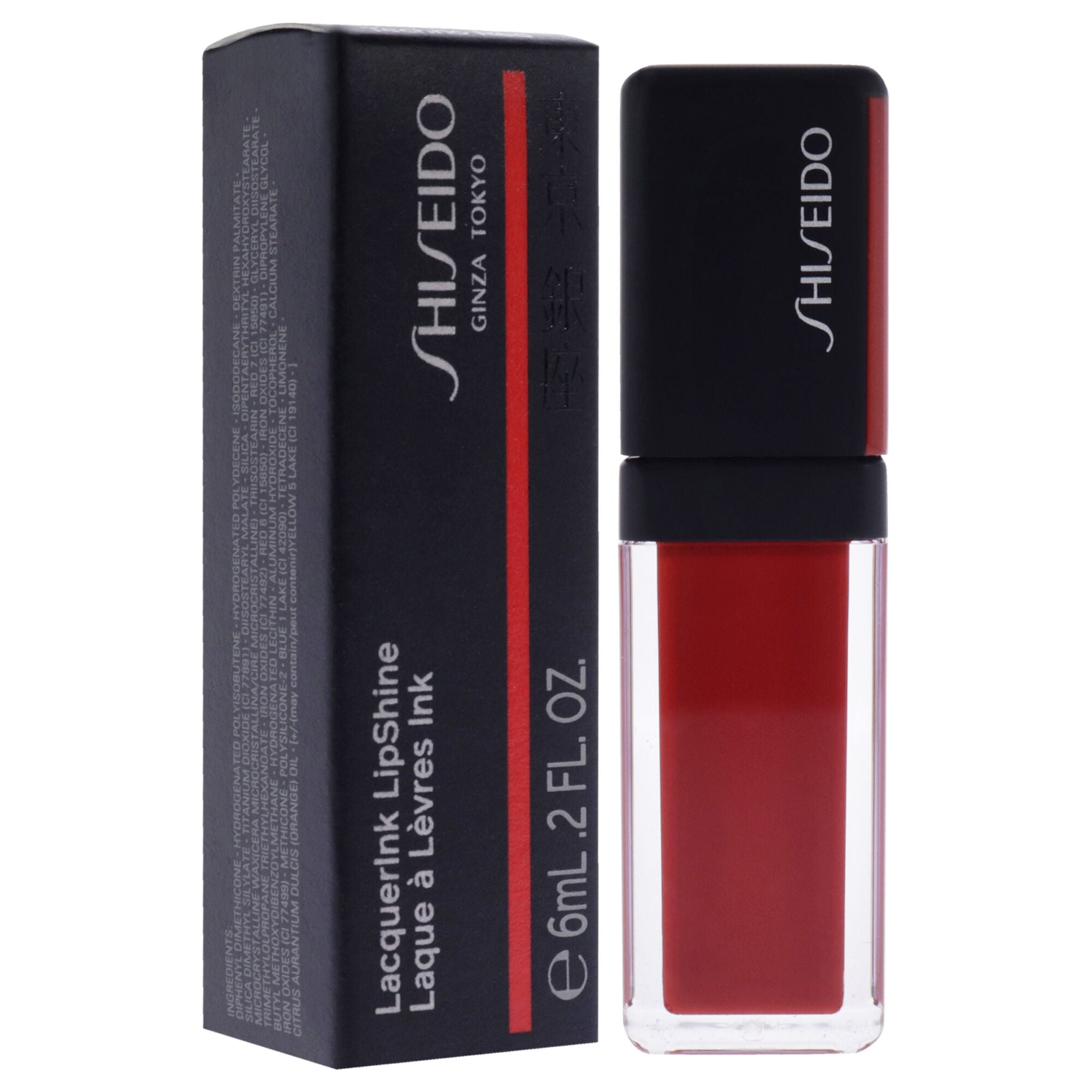 LacquerInk LipShine - 304 Techno Red by Shiseido for Unisex - 0.2 oz Lip Gloss, See Description, alternate image number 1
