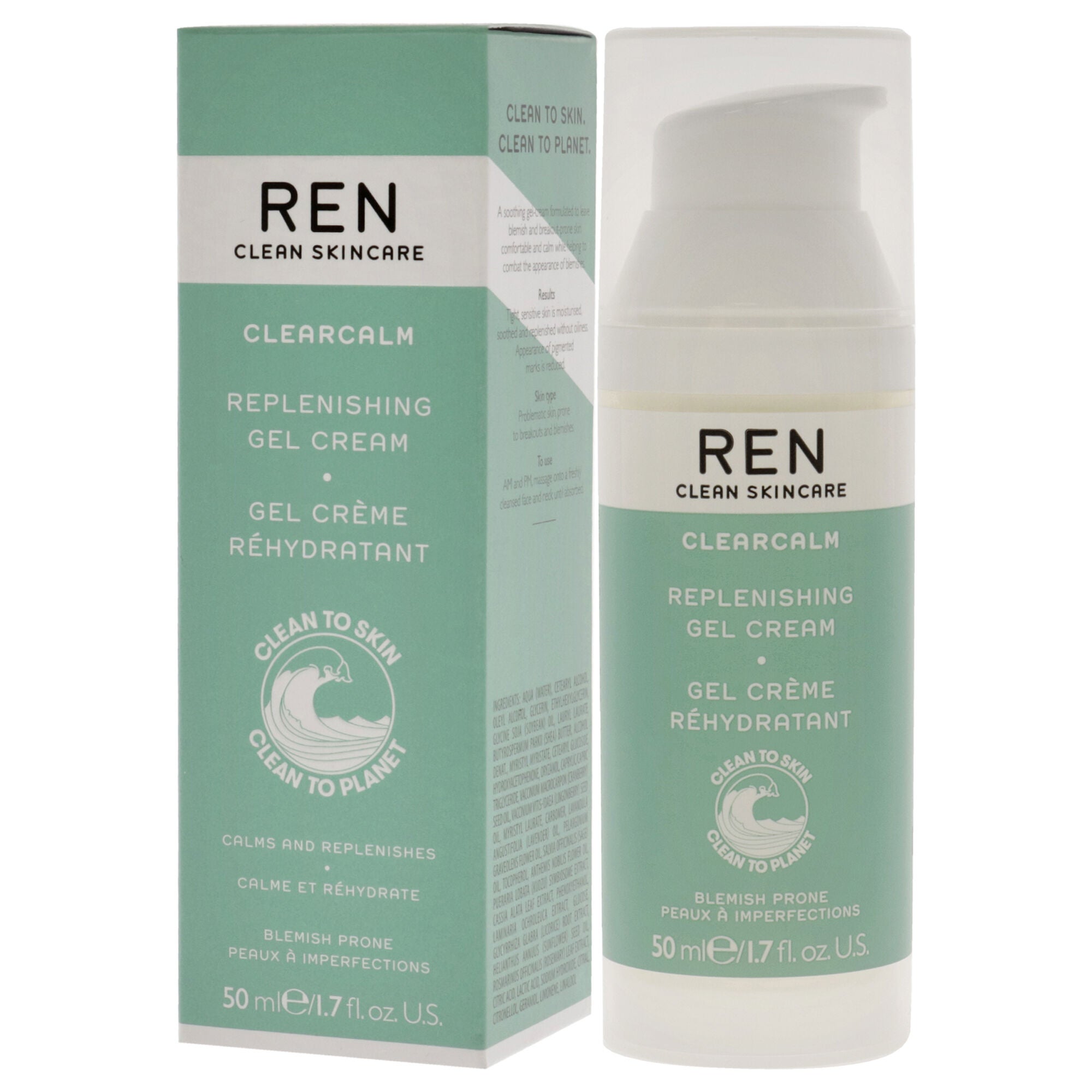 Clearcalm Replenishing Gel Cream by Ren for Women - 1.7 oz Gel, , alternate image number 8