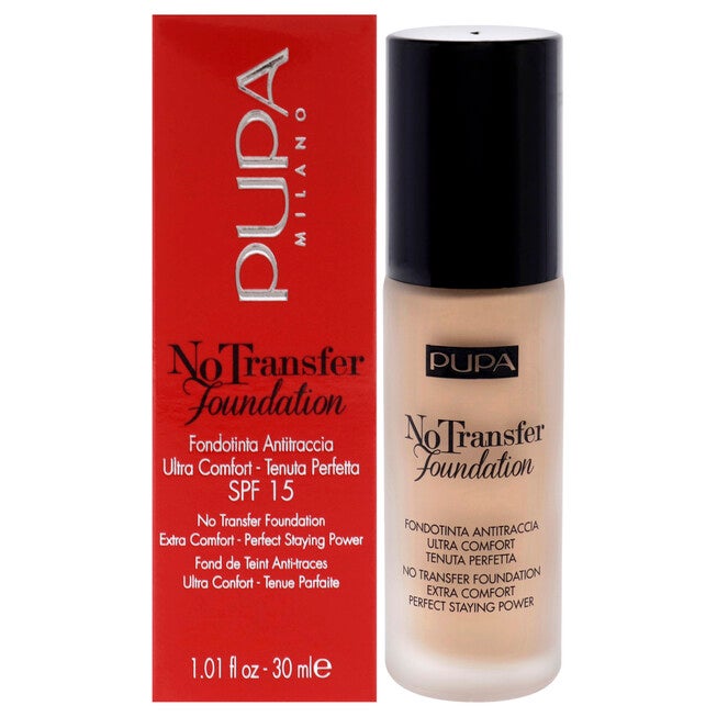 No Transfer Foundation SPF 15 - 02 Light Beige by Pupa Milano for Women - 1.01 oz Foundation, See Description, hi-res image number 0