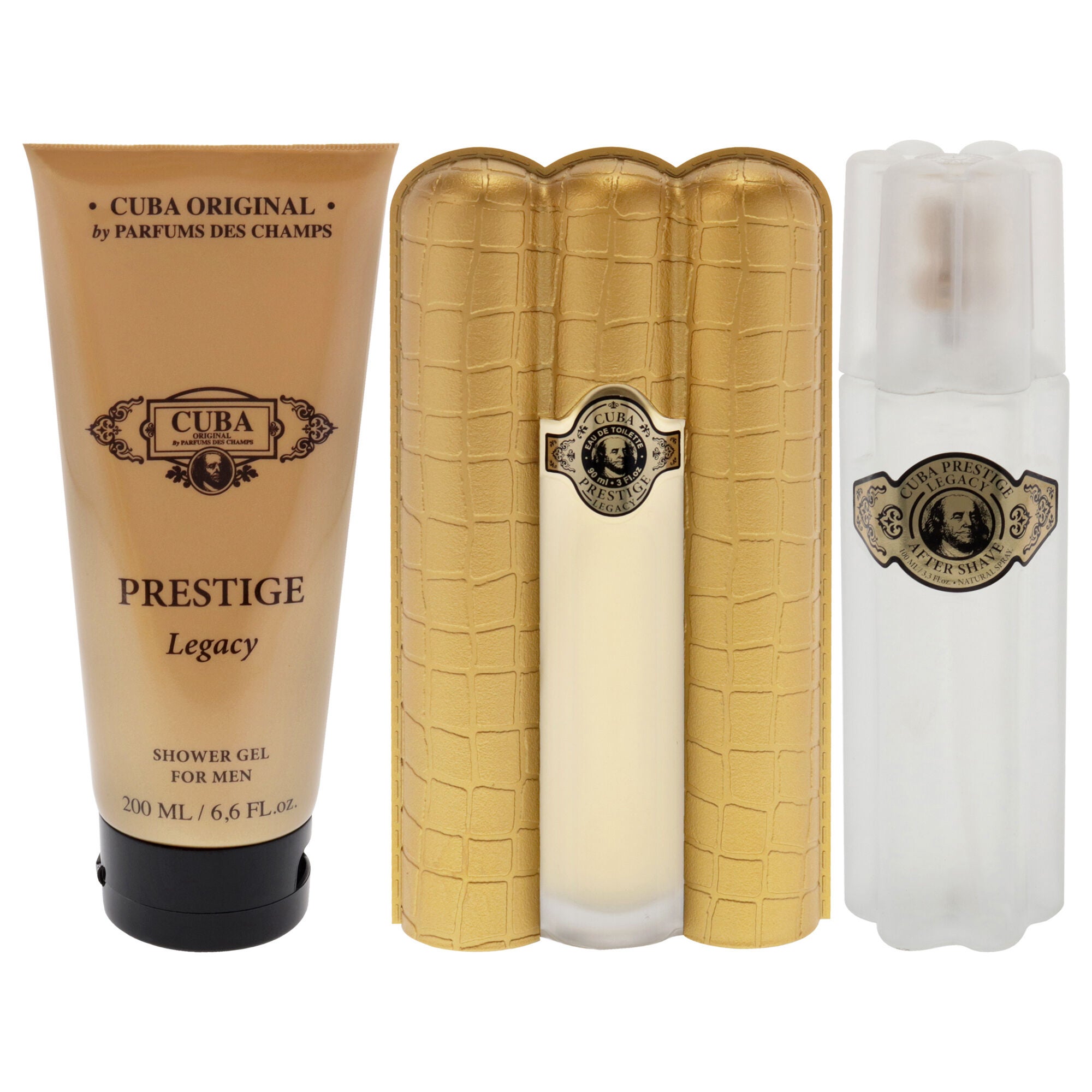 Cuba Prestige Legacy by Cuba for Men - 3 Pc Gift Set 3oz EDT Spray, 6.6oz Shower Gel, 3.3oz After Shave, See Description, alternate image number 4