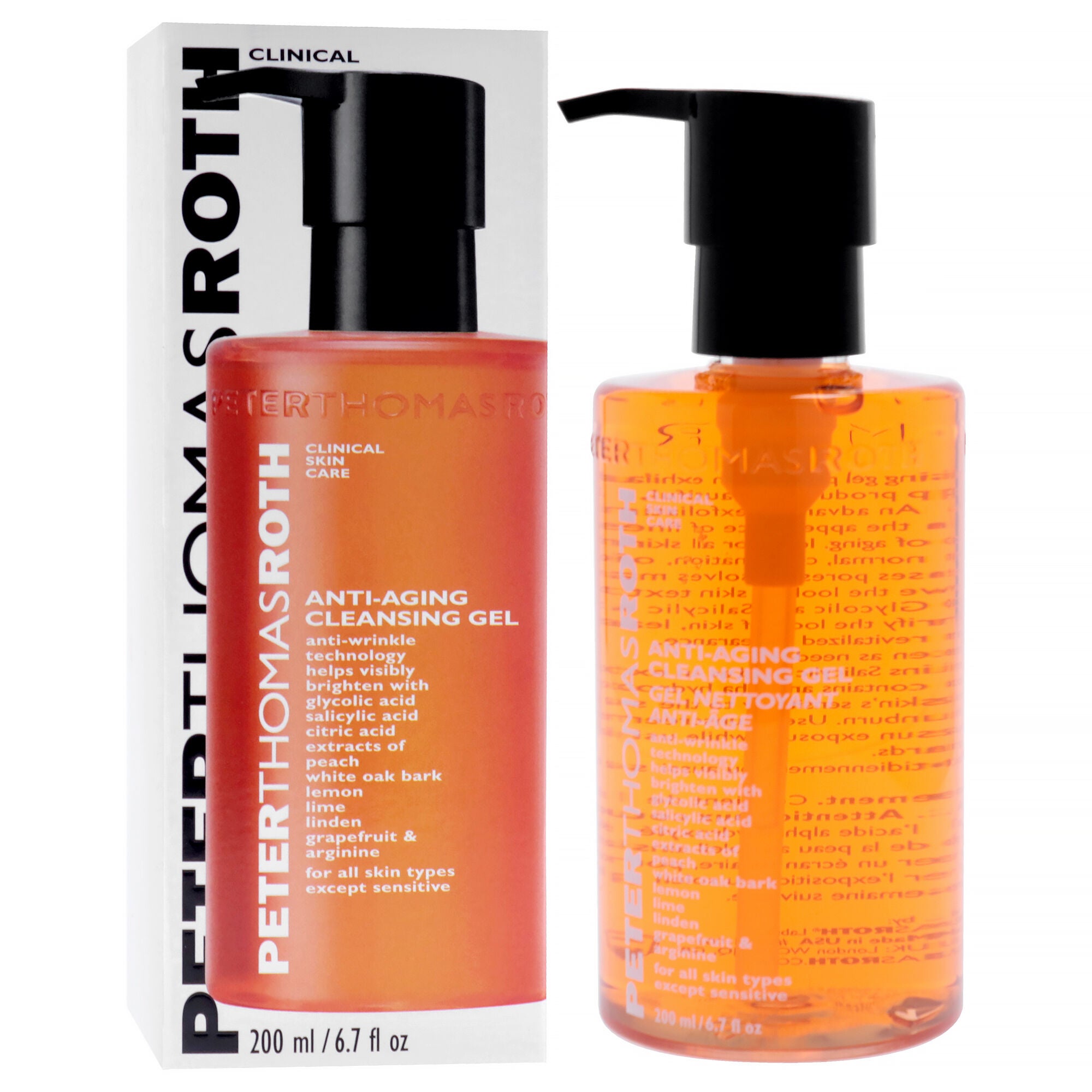 Anti-Aging Cleansing Gel by Peter Thomas Roth for Unisex - 6.7 oz Cleanser, Clear, alternate image number 2
