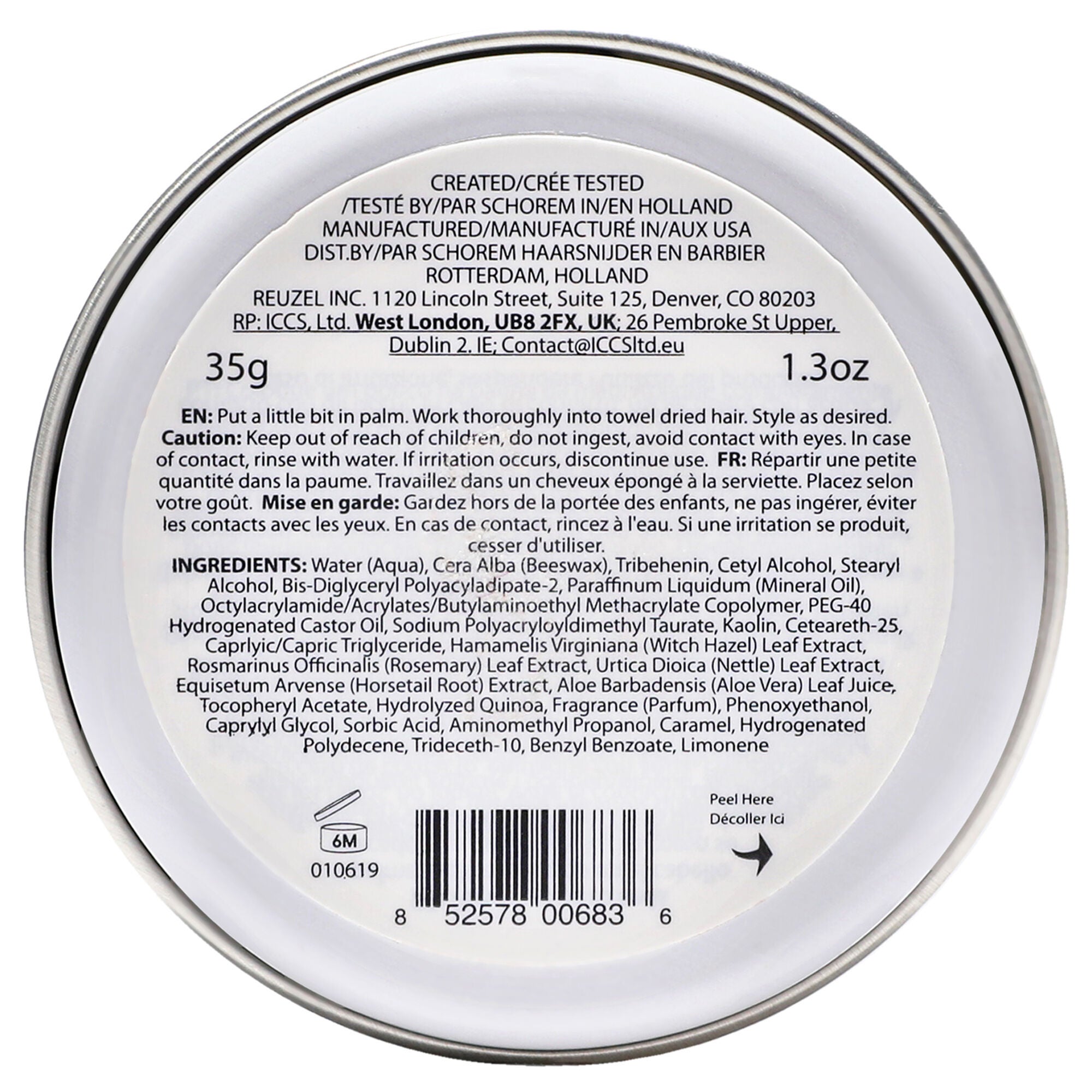 Clay Matte Pomade by Reuzel for Men - 1.3 oz Pomade, See Description, alternate image number 2